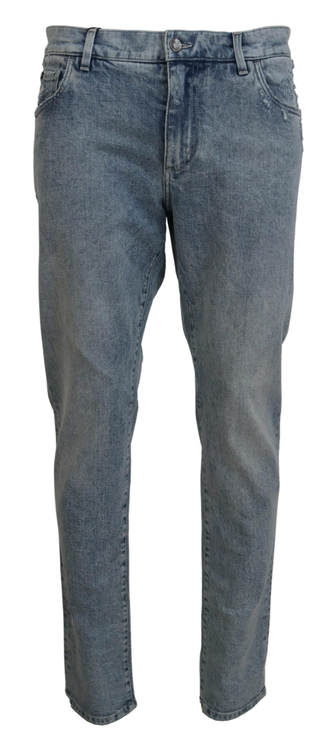 New Dolce & Gabbana Blue Wash Slim Fit Cotton Denim Jeans