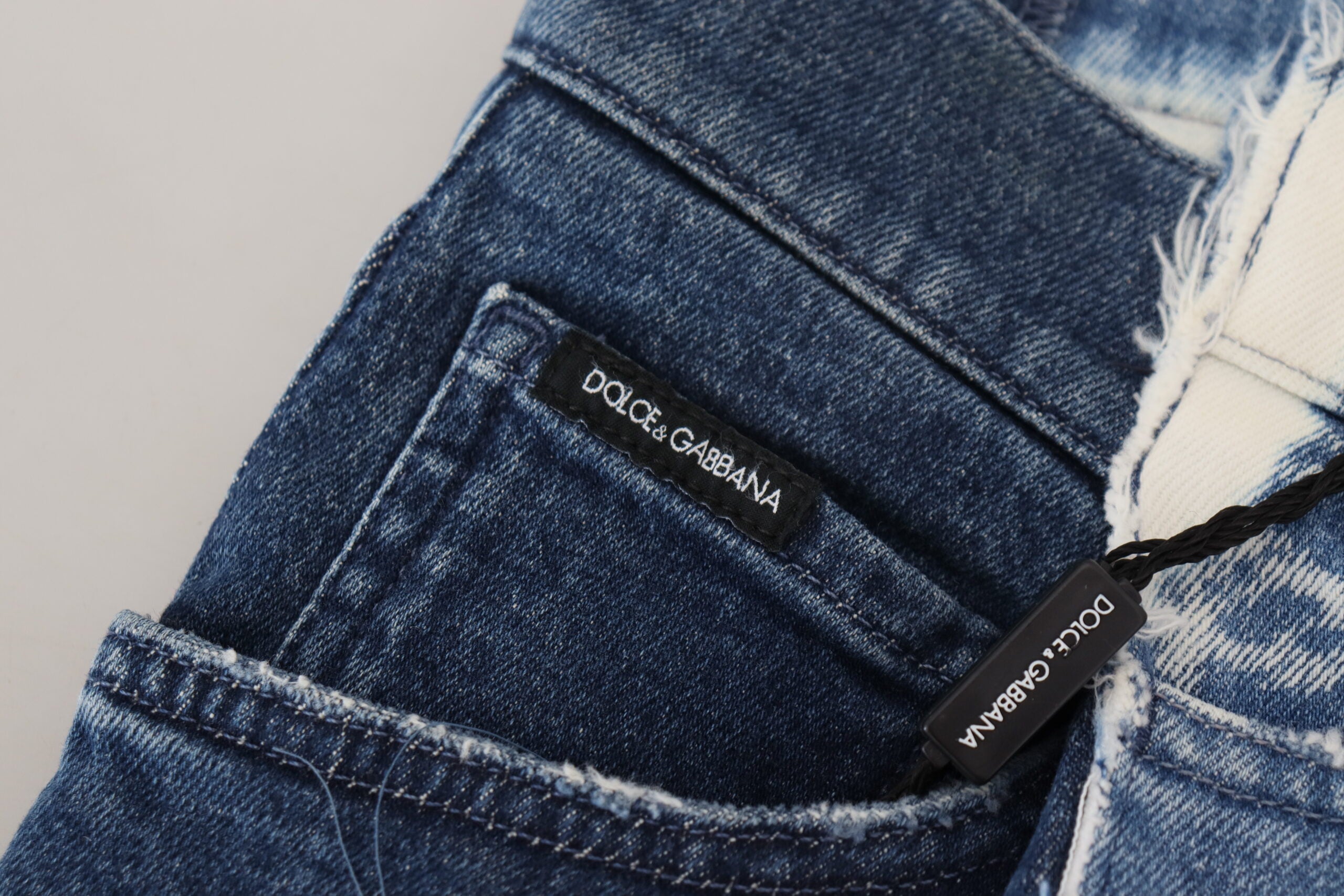 New Dolce & Gabbana Blue Ceasar Denim Cotton Loose Fit Jeans