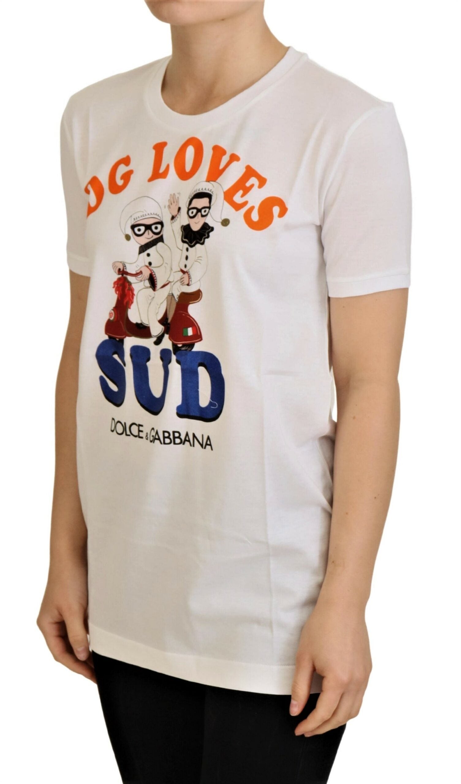 Dolce & Gabbana White Cotton DG L SUD T-shirt