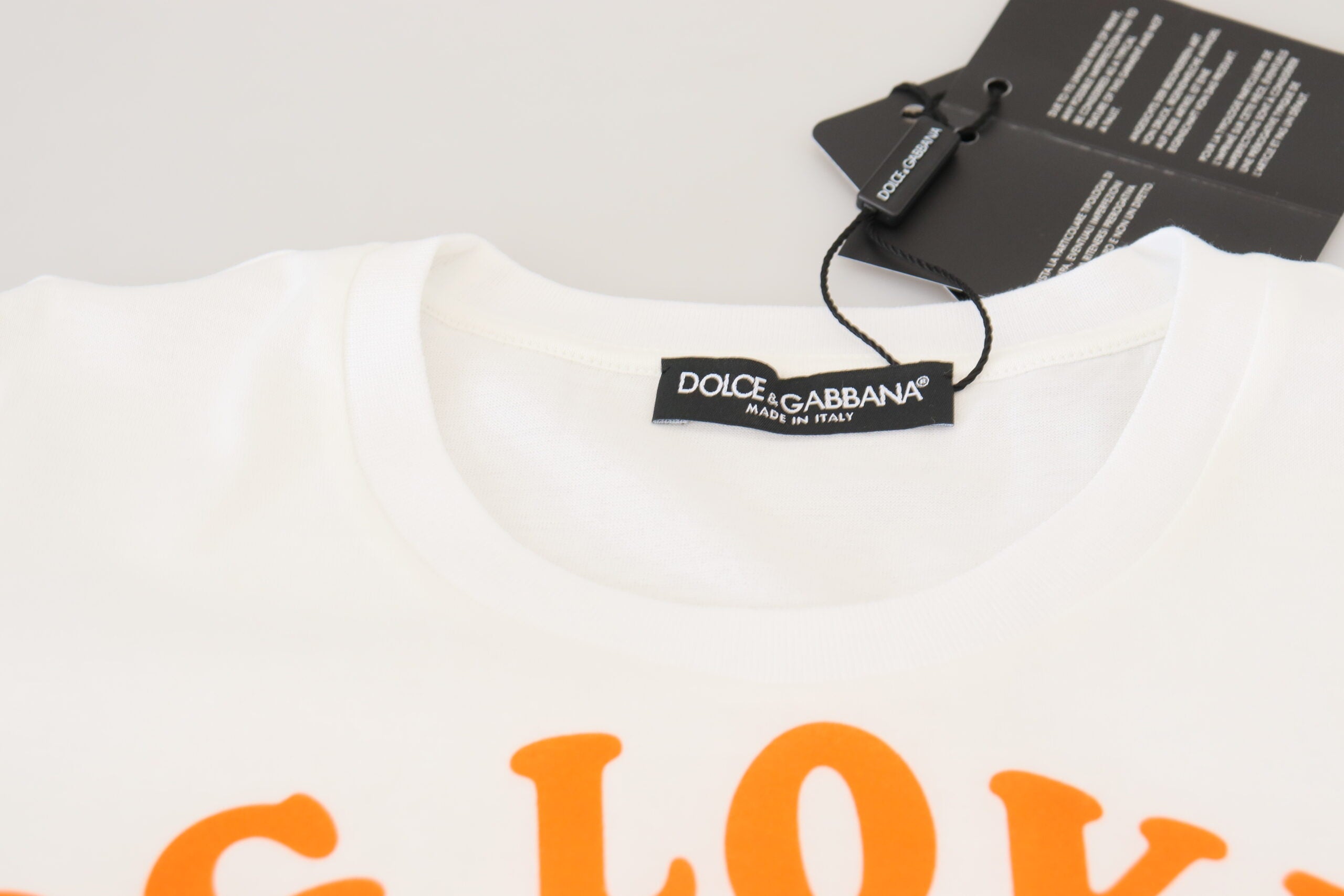 Dolce & Gabbana White Cotton DG L SUD T-shirt