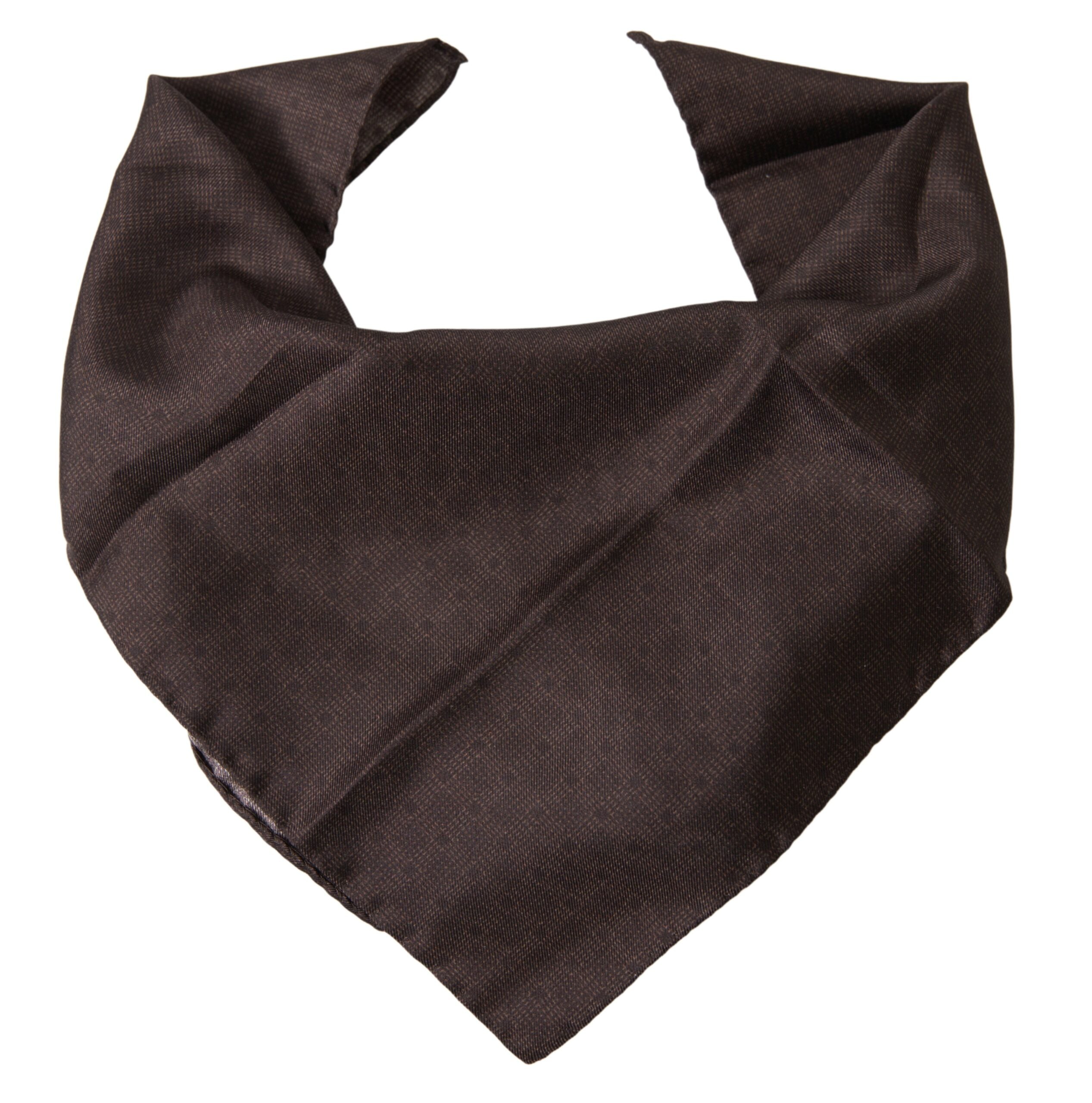 New Dolce & Gabbana Brown Patterned Silk Square Handkerchief Scarf