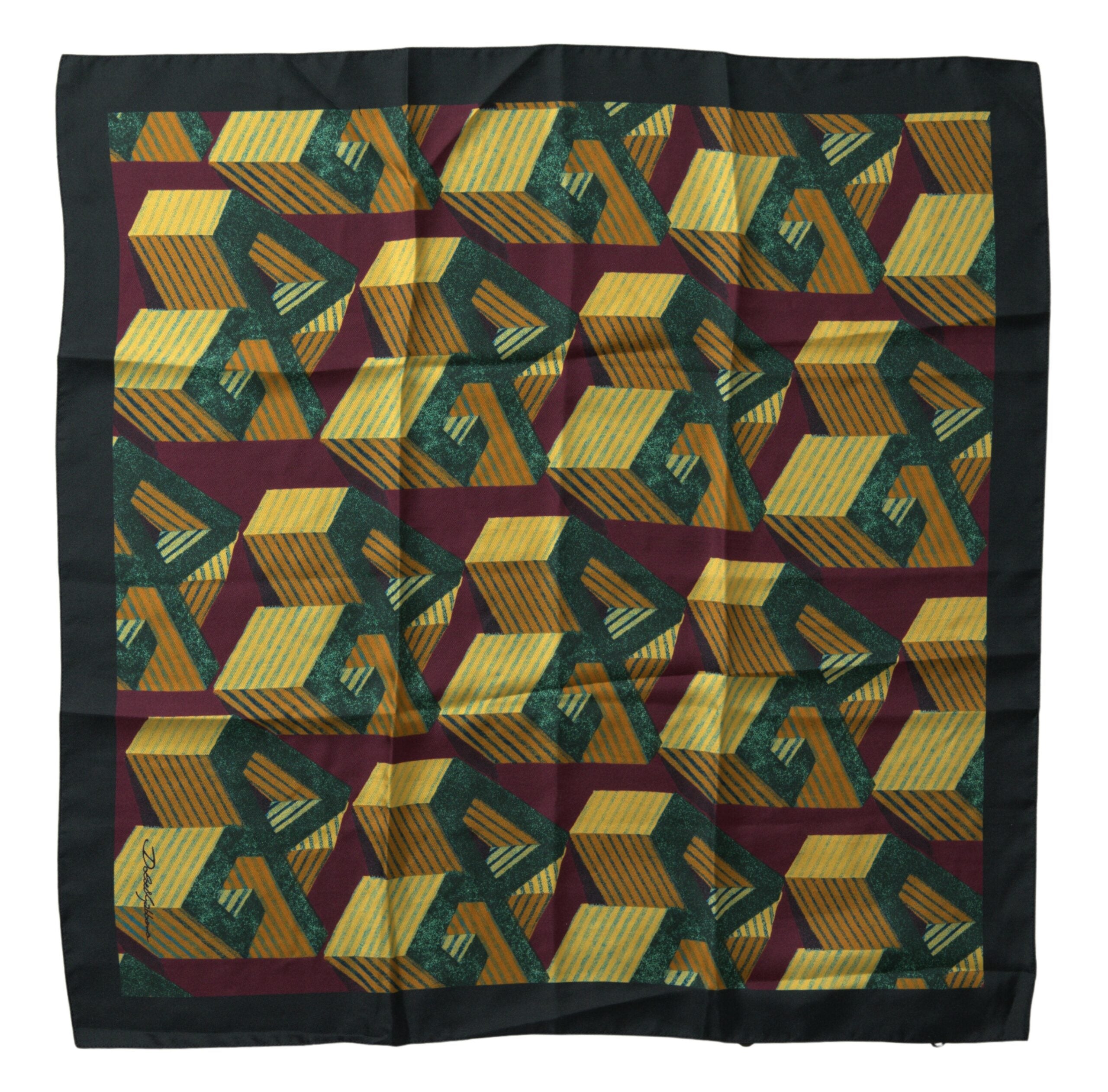 New Dolce & Gabbana Printed Square Handkerchief Scarf