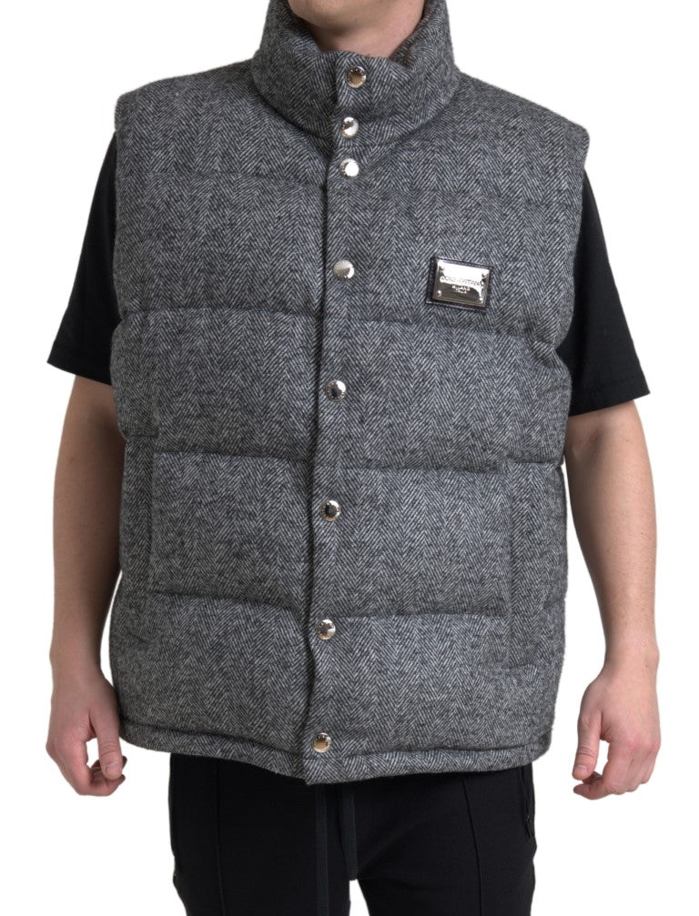 New Dolce & Gabbana Elegant Chevron Knit Wool Blend Vest Jacket