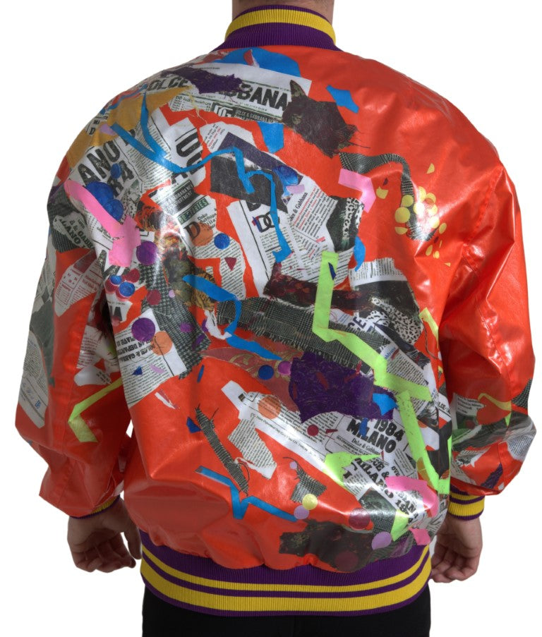 New Dolce & Gabbana Orange Button Blouson Jacket