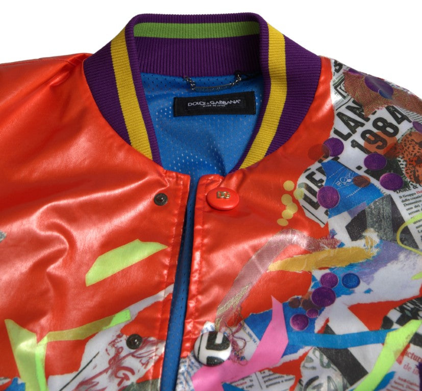 New Dolce & Gabbana Orange Button Blouson Jacket