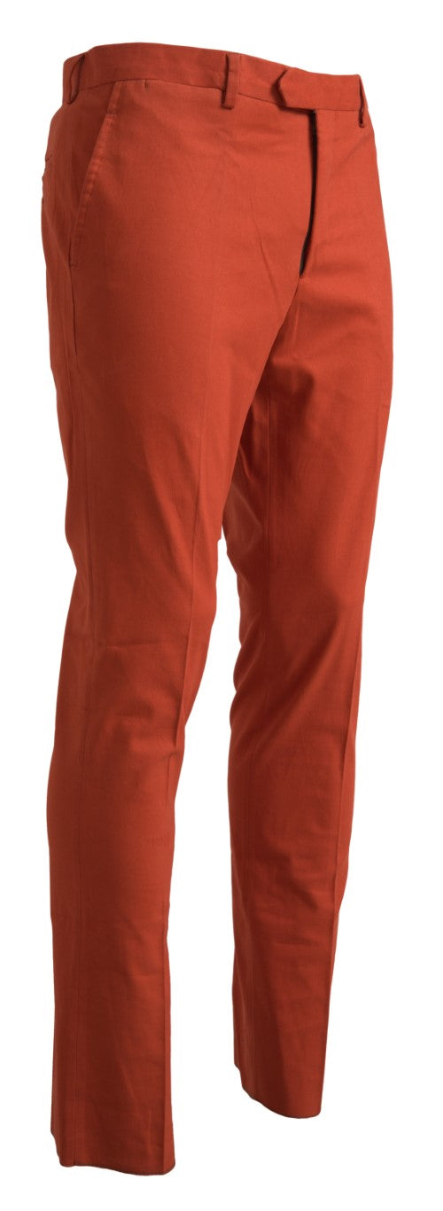 New BENCIVENGA Orange Straight Fit Men Formal Trousers Pants