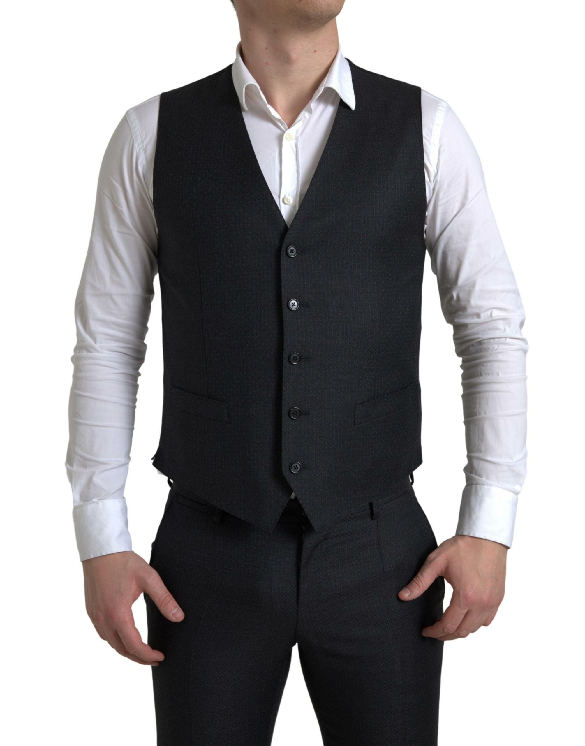 Dolce & Gabbana Dark Gray 3 Piece Single Breasted MARTINI Suit