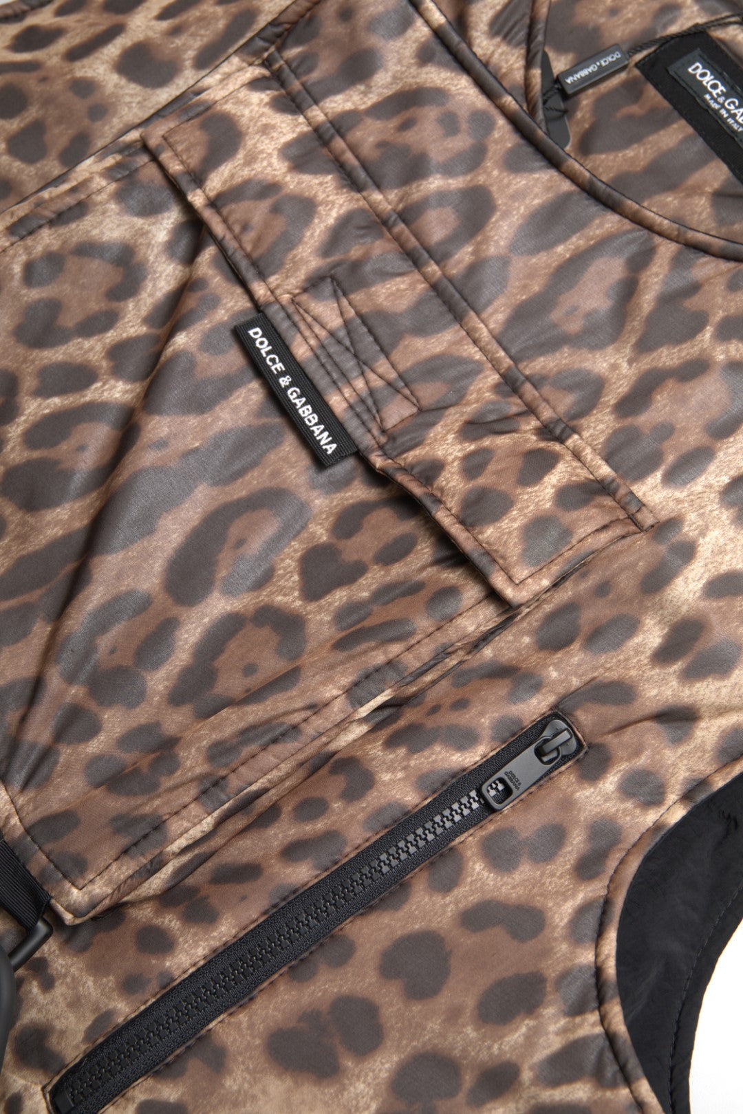 New Dolce & Gabbana Brown Leopard Silk Sleeveless Sportswear