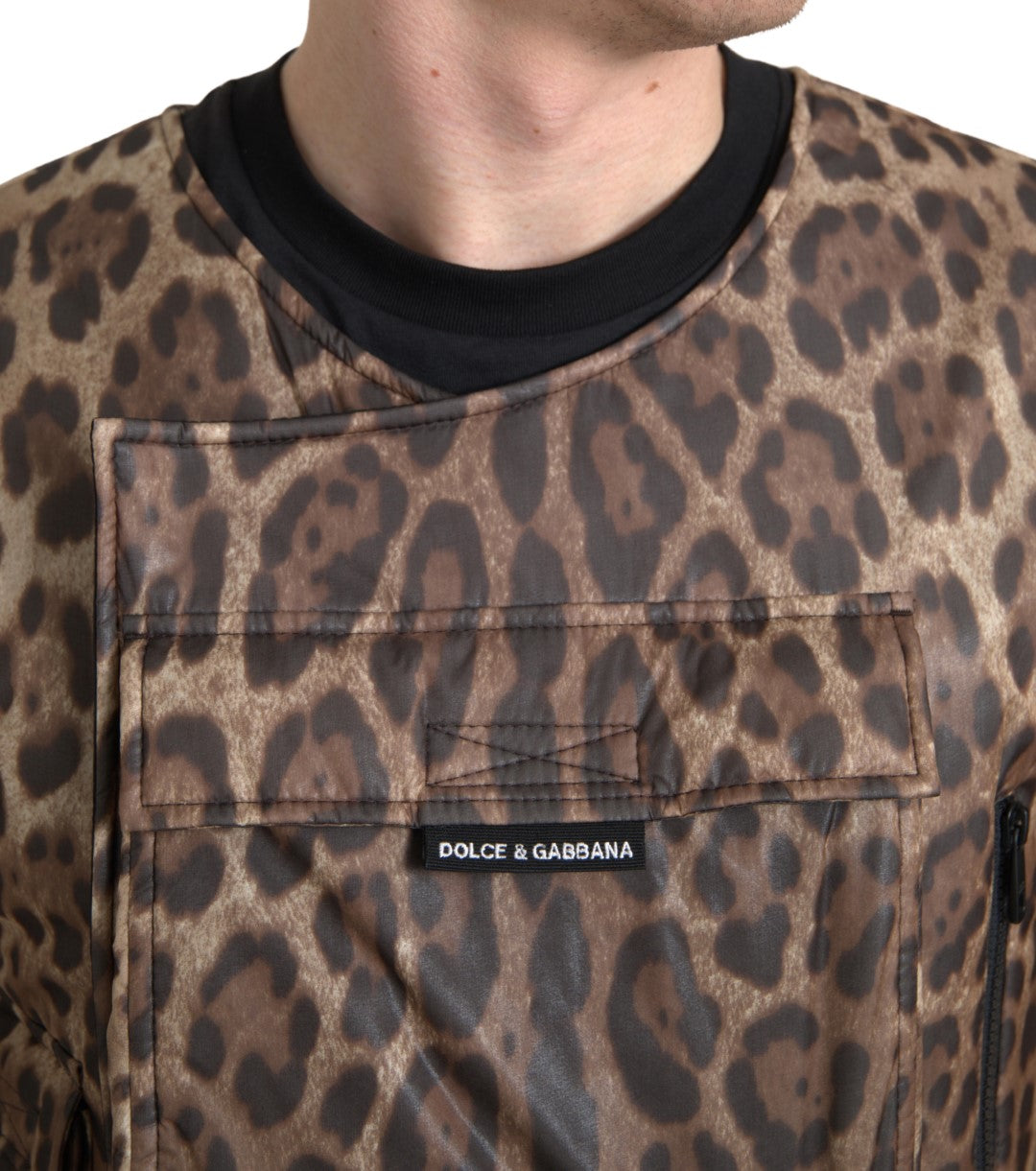 New Dolce & Gabbana Brown Leopard Silk Sleeveless Sportswear