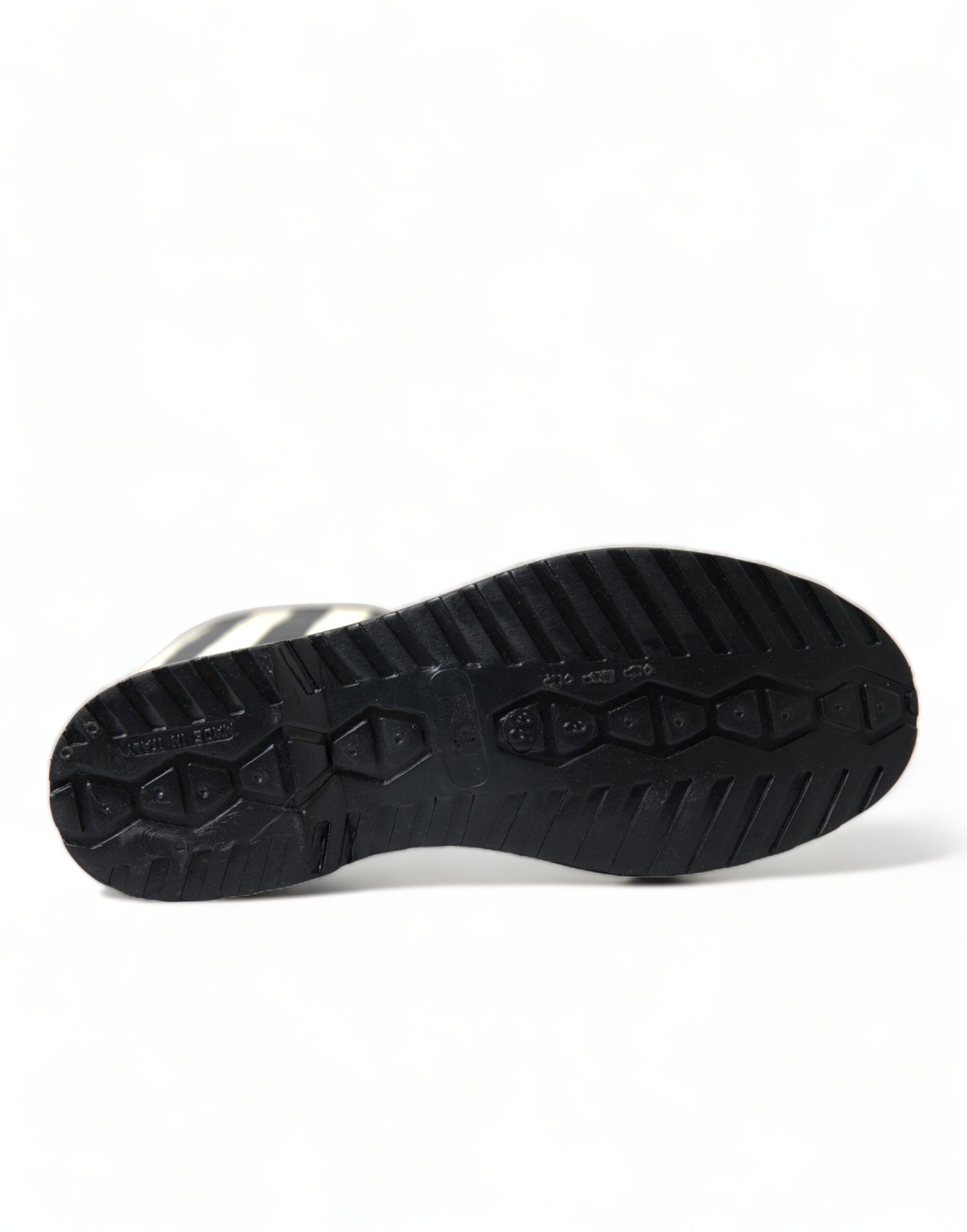 New Dolce & Gabbana Black Rubber Knee High Flat Boots Shoes