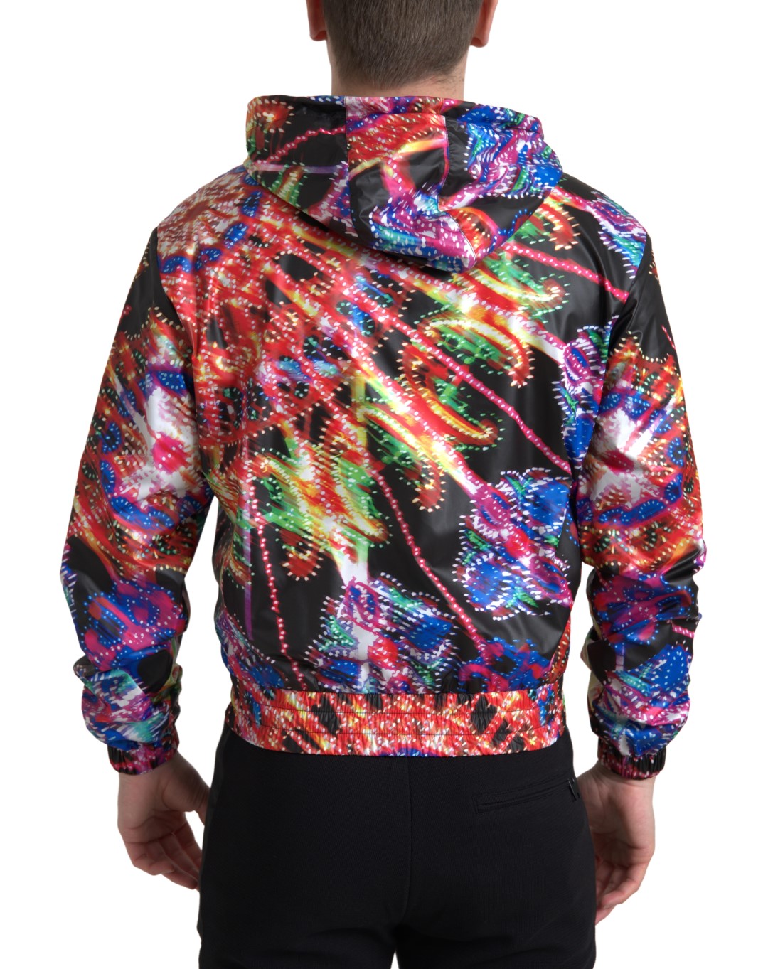 New Dolce & Gabbana Multicolor Hooded Sweatshirt Sweater