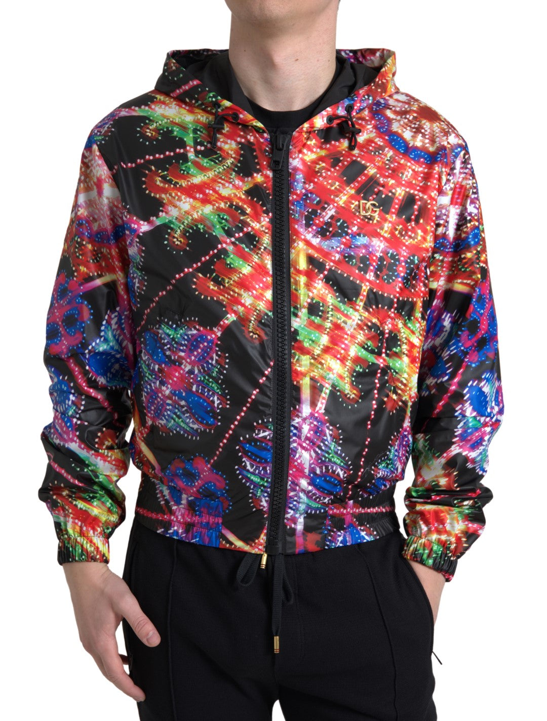 New Dolce & Gabbana Multicolor Hooded Sweatshirt Sweater