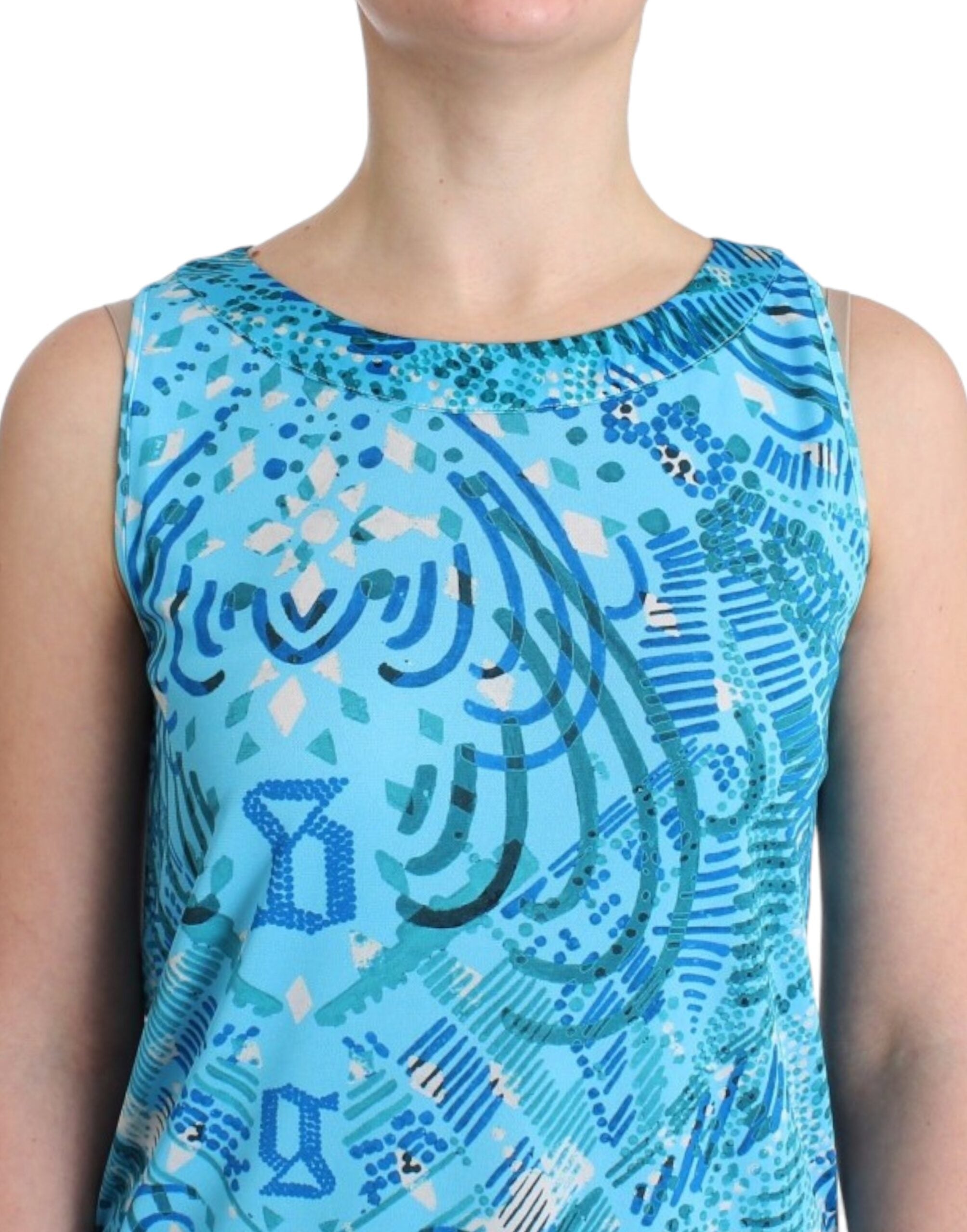 John Galliano Blue printed tank top - PreLoved & Luxe