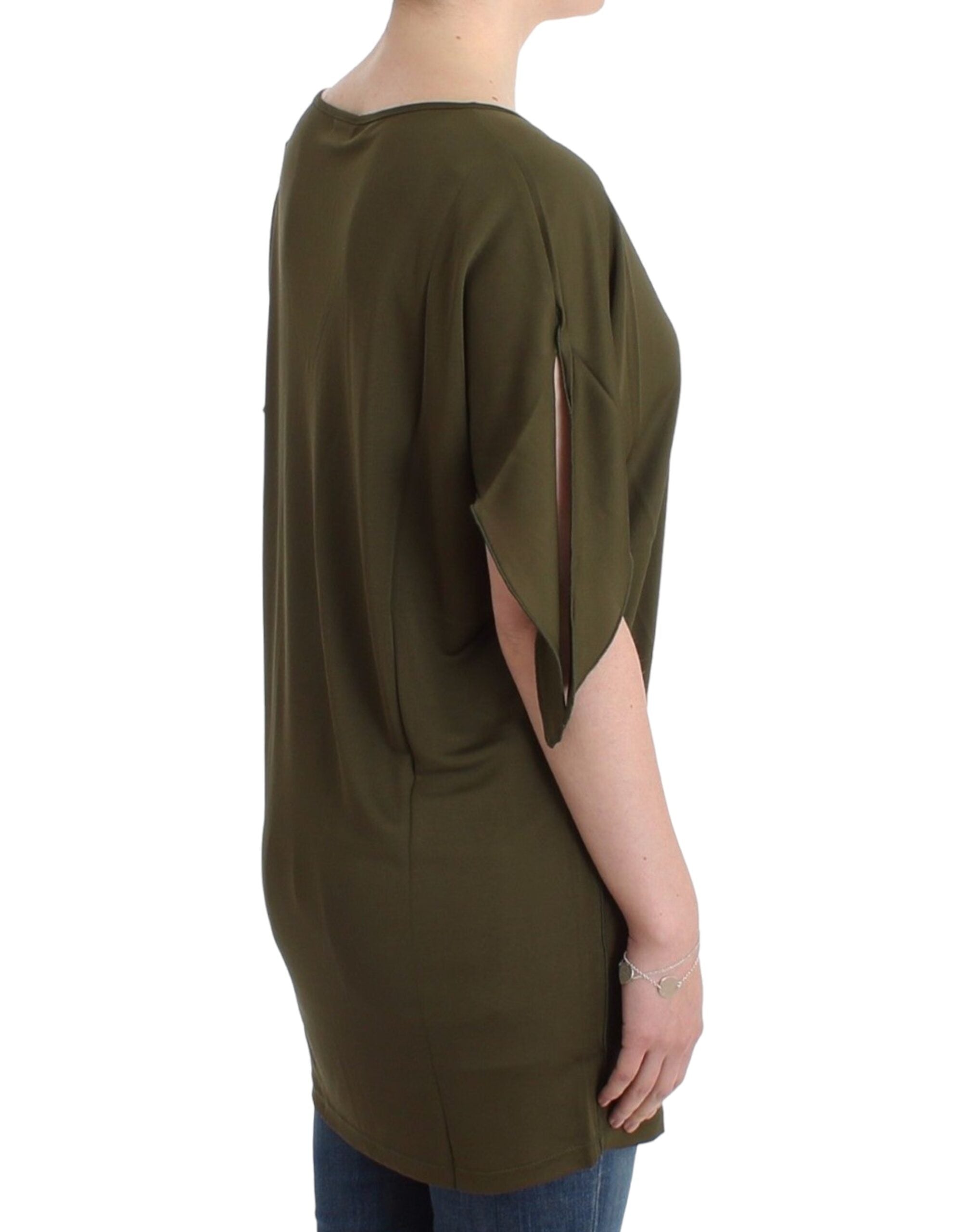 John Galliano Green shortsleeved blouse top - PreLoved & Luxe