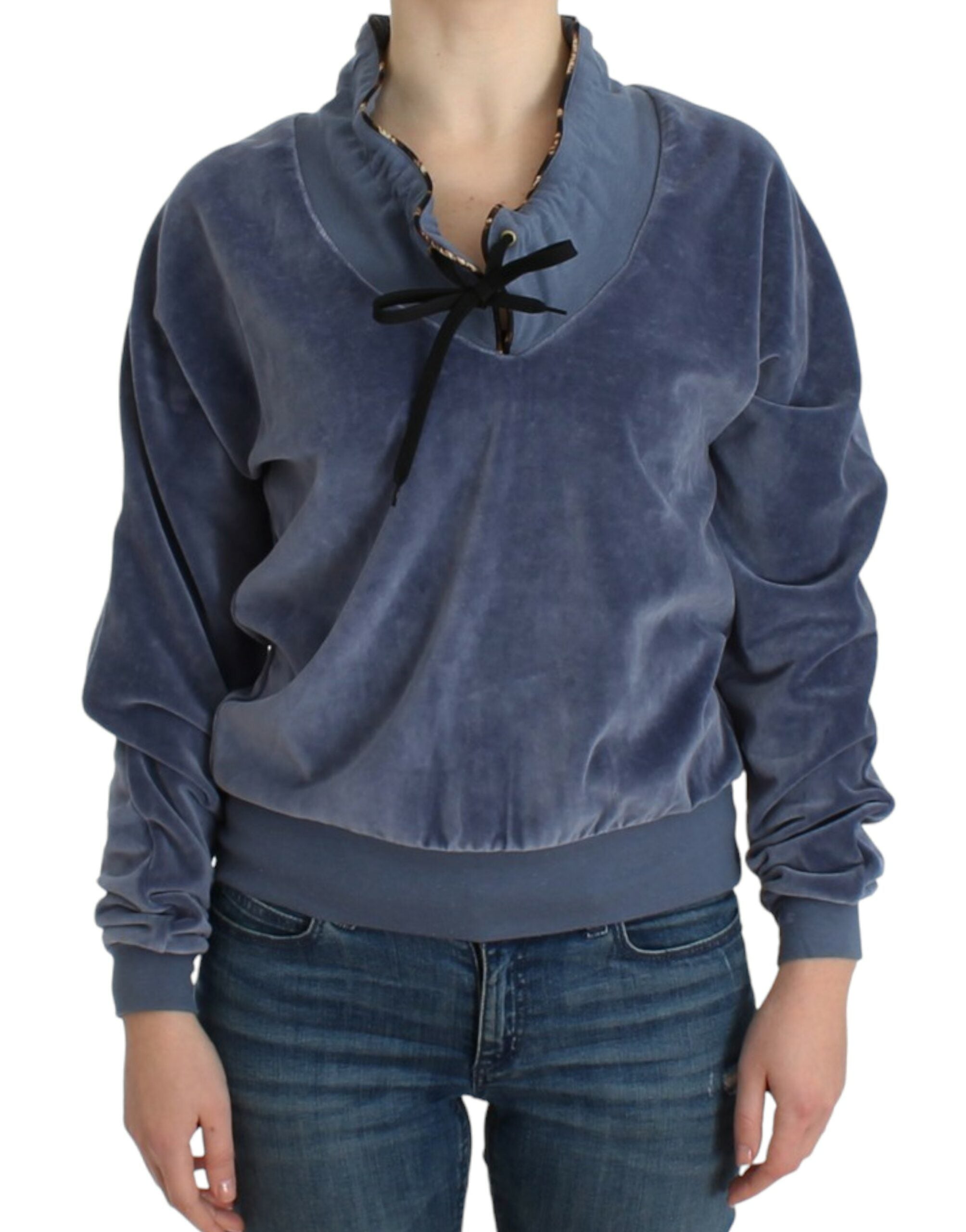Cavalli Blue velvet cotton sweater - PreLoved & Luxe