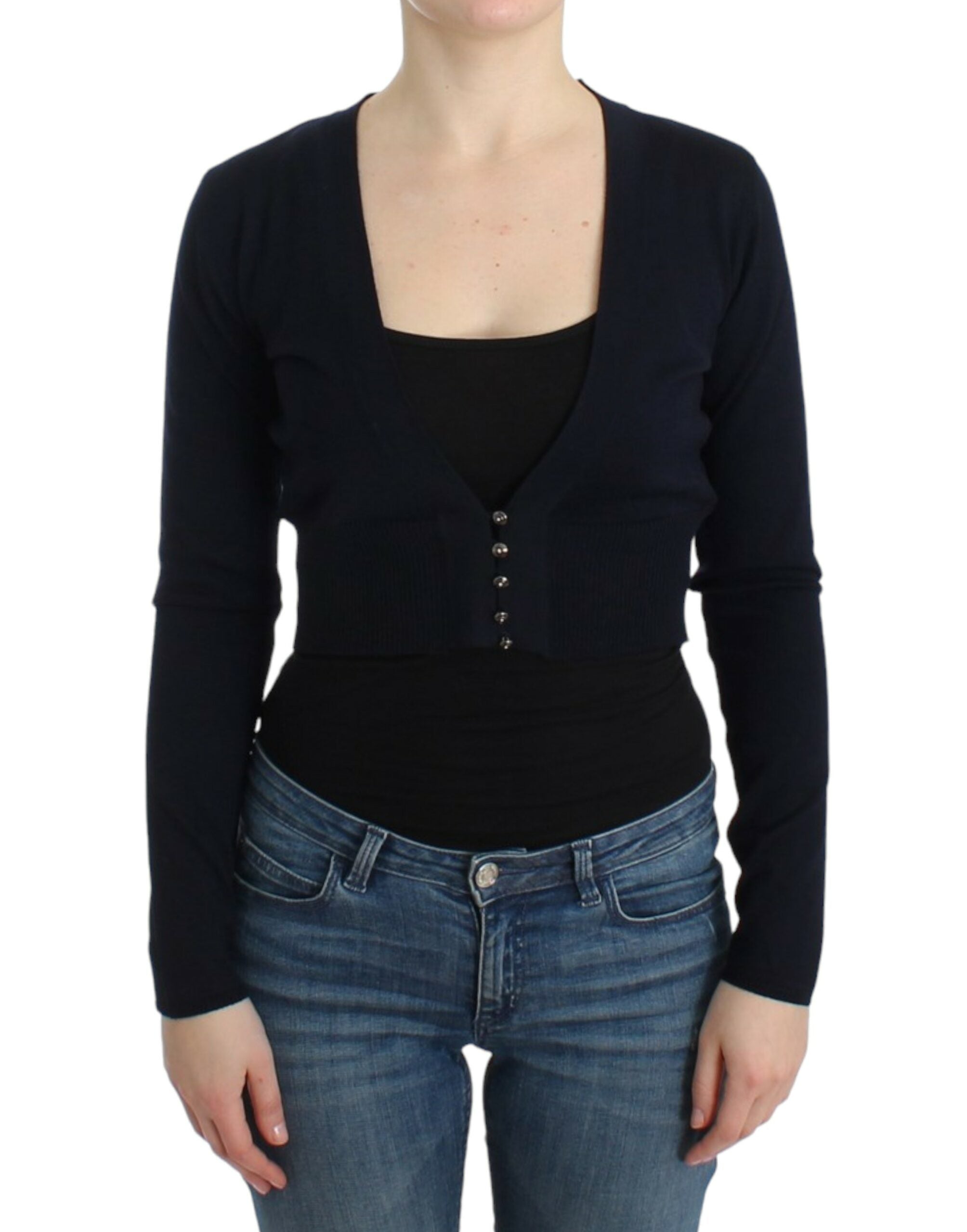 Cavalli Black cropped wool cardigan - PreLoved & Luxe