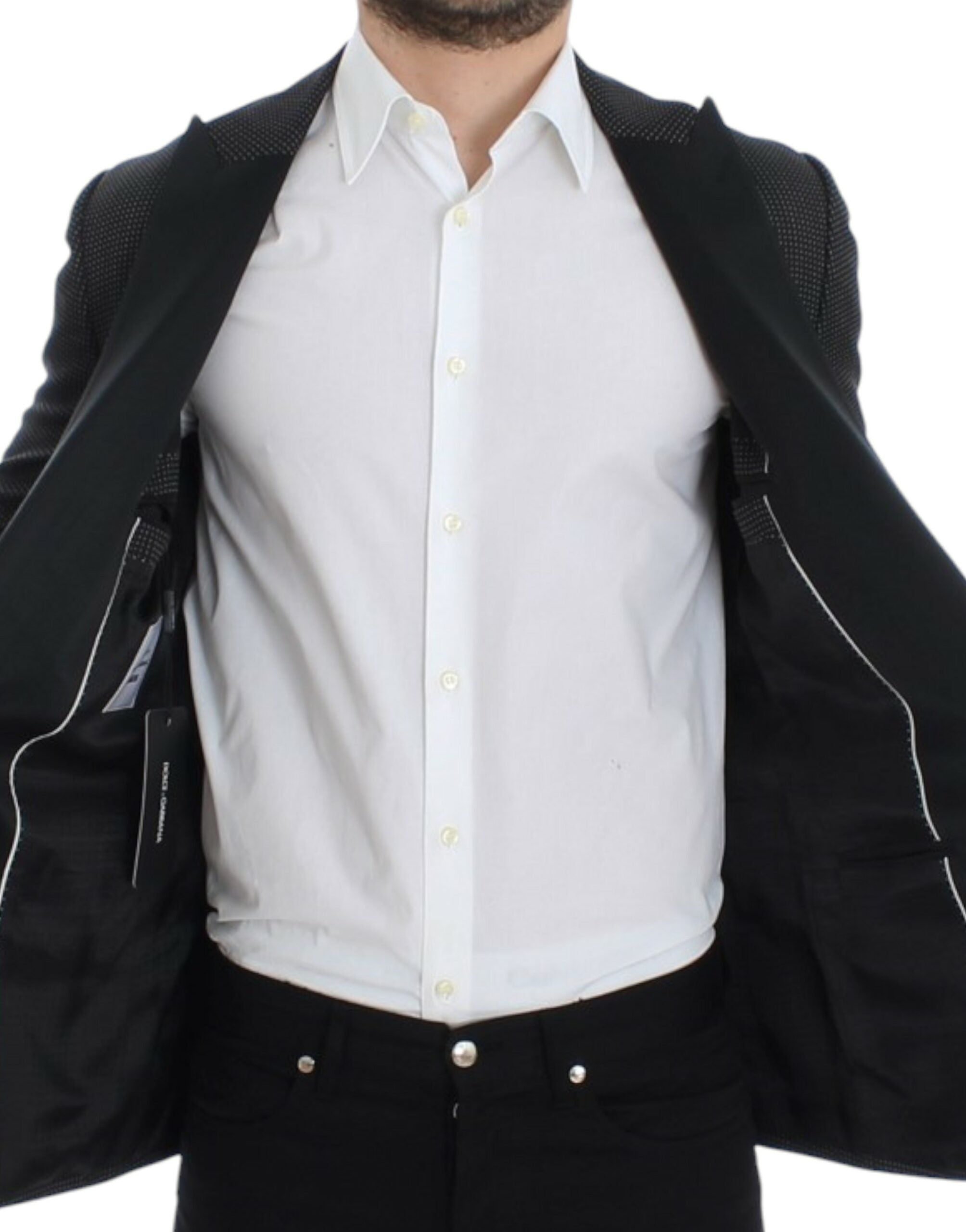 Dolce & Gabbana Dark Gray Wool Silk Slim MARTINI Jacket Blazer