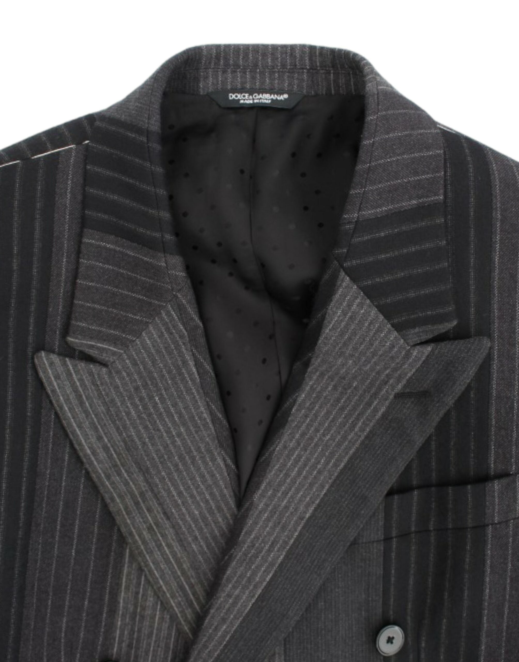 Dolce & Gabbana Gray striped wool stretch blazer - PreLoved & Luxe