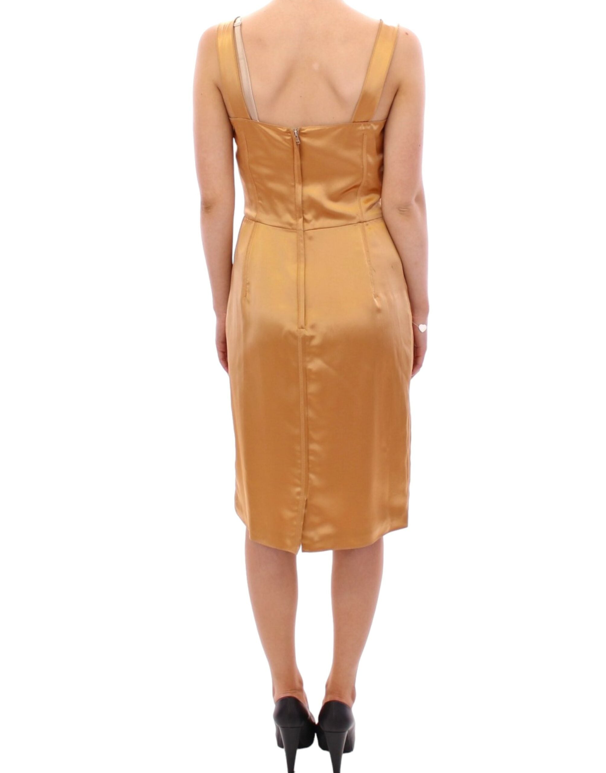 Dolce & Gabbana Bronze silk sheath dress - PreLoved & Luxe