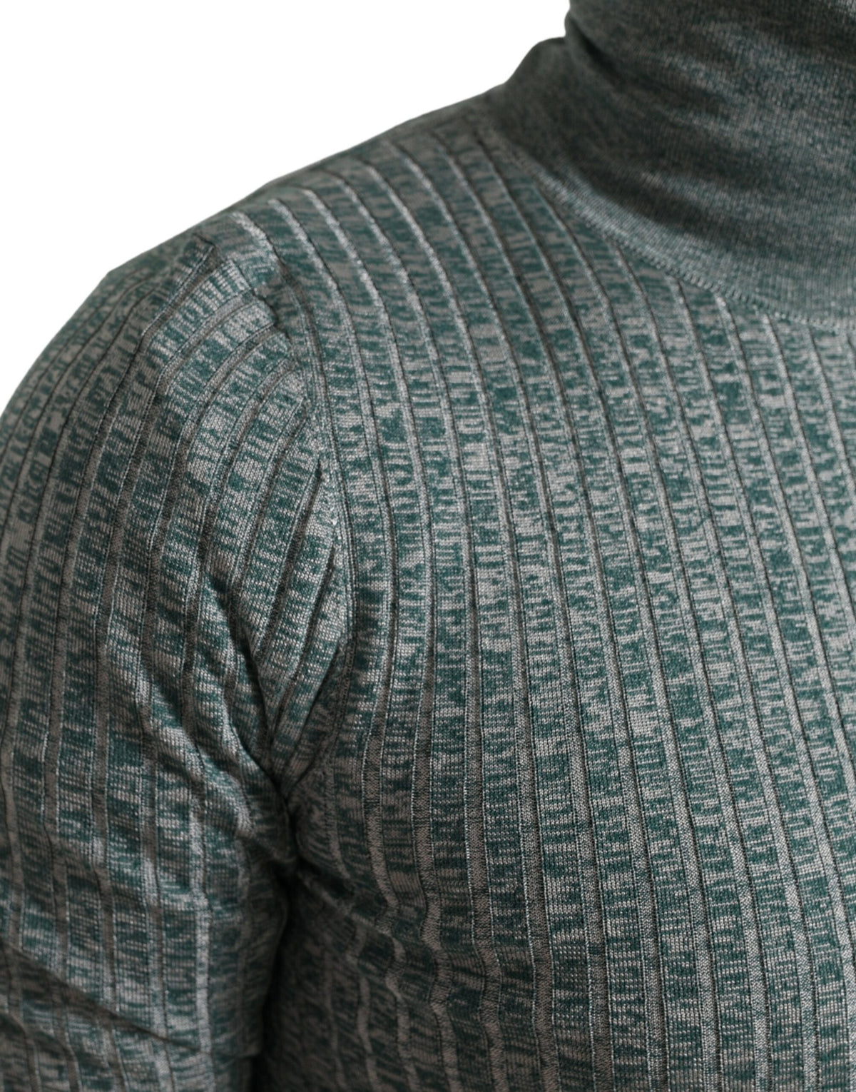 New Dolce & Gabbana Green Turtleneck Pullover Sweater