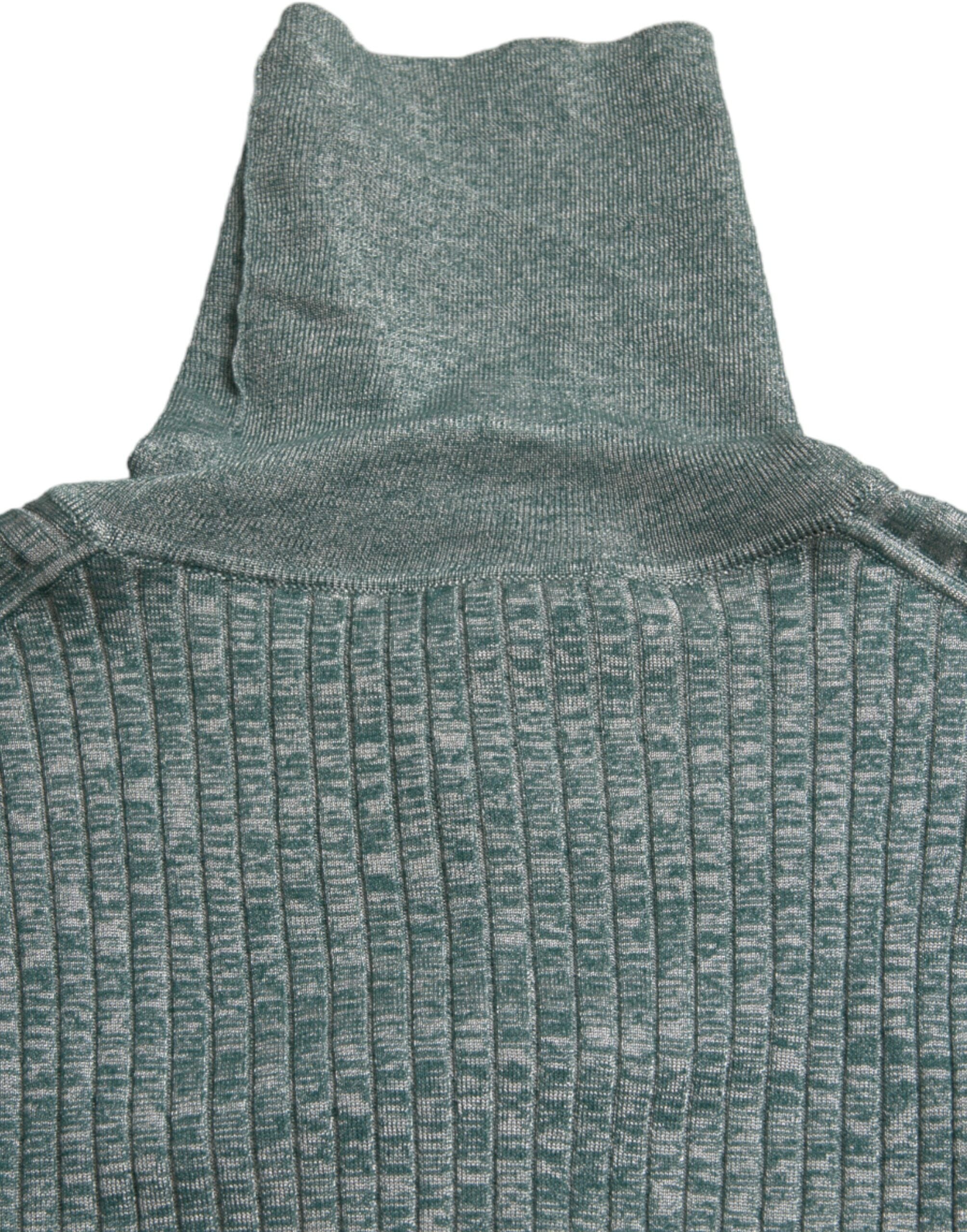 New Dolce & Gabbana Green Turtleneck Pullover Sweater