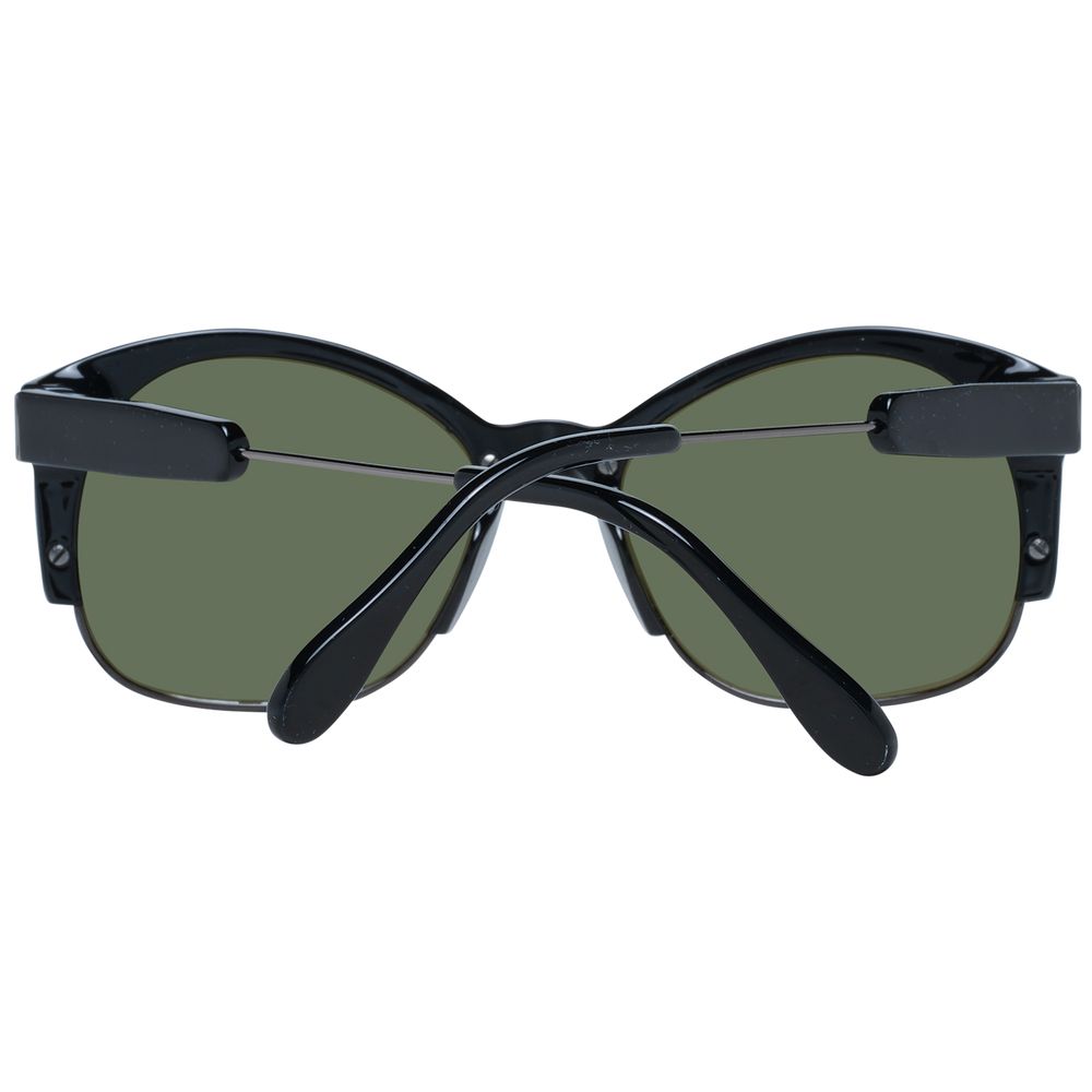 Serengeti Black Acetate & Metal Sunglasses
