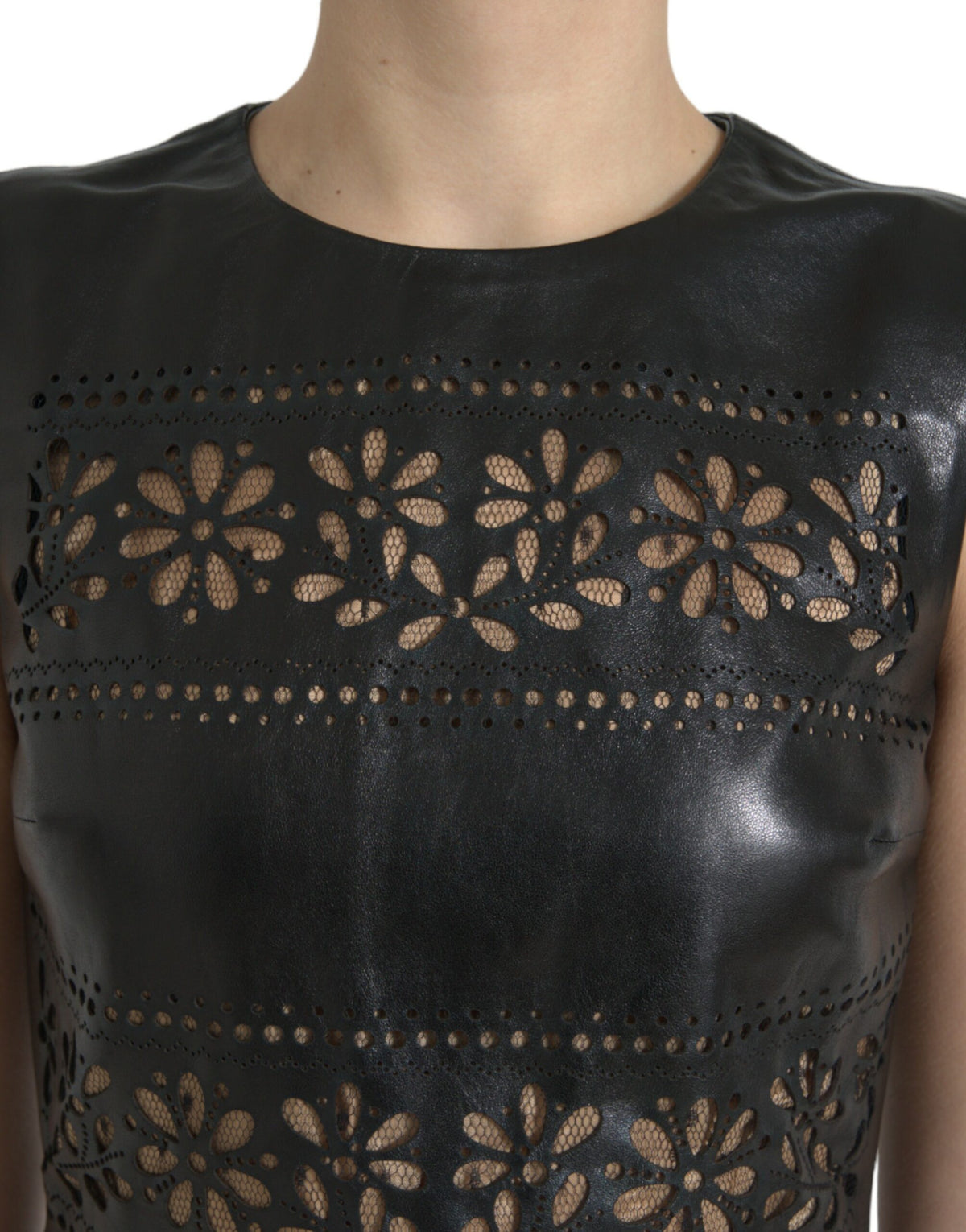 Red Valentino Shiny Black Nylon Cut Out A-line Mini Dress