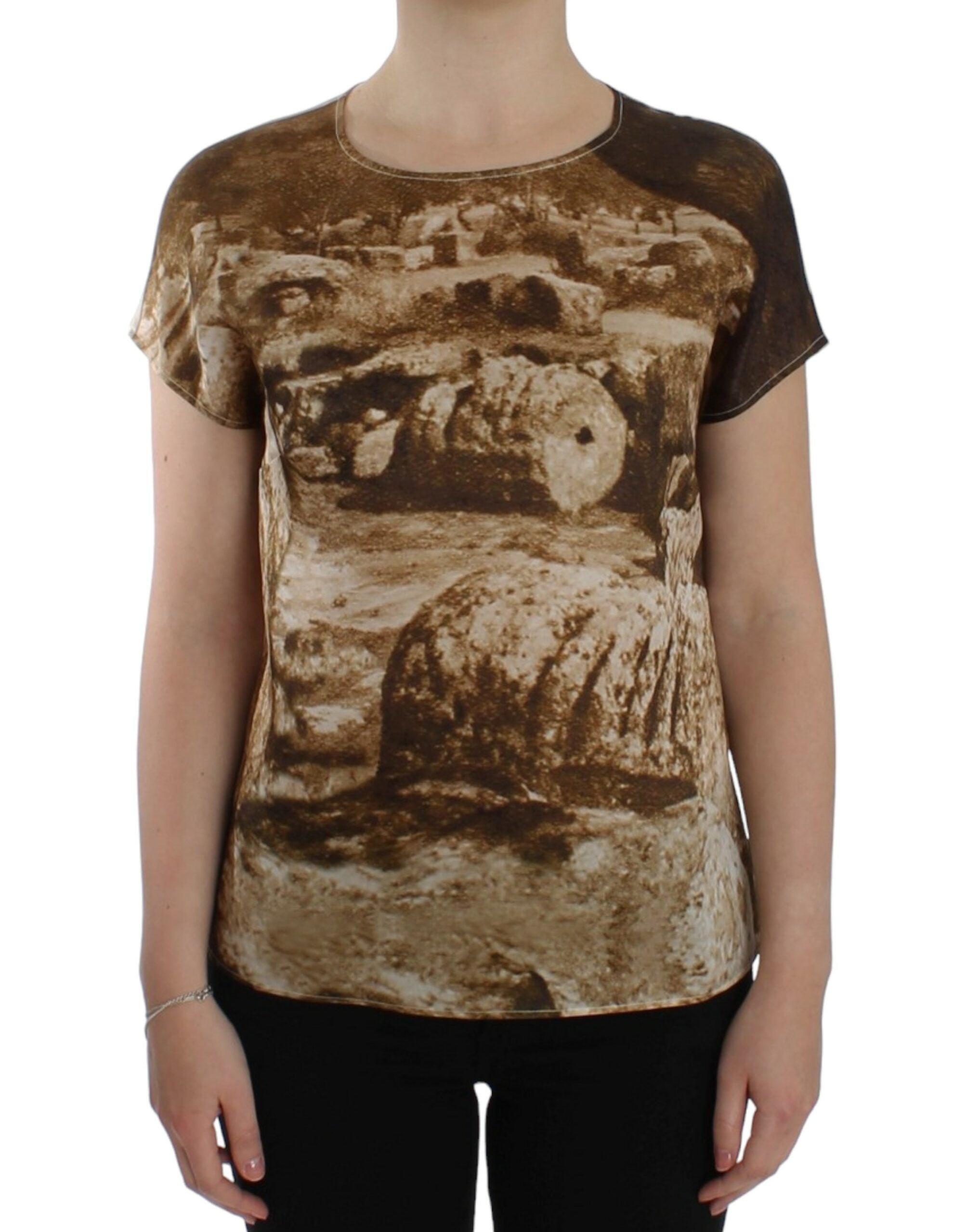 Dolce & Gabbana Brown Taormina silk blouse - PreLoved & Luxe
