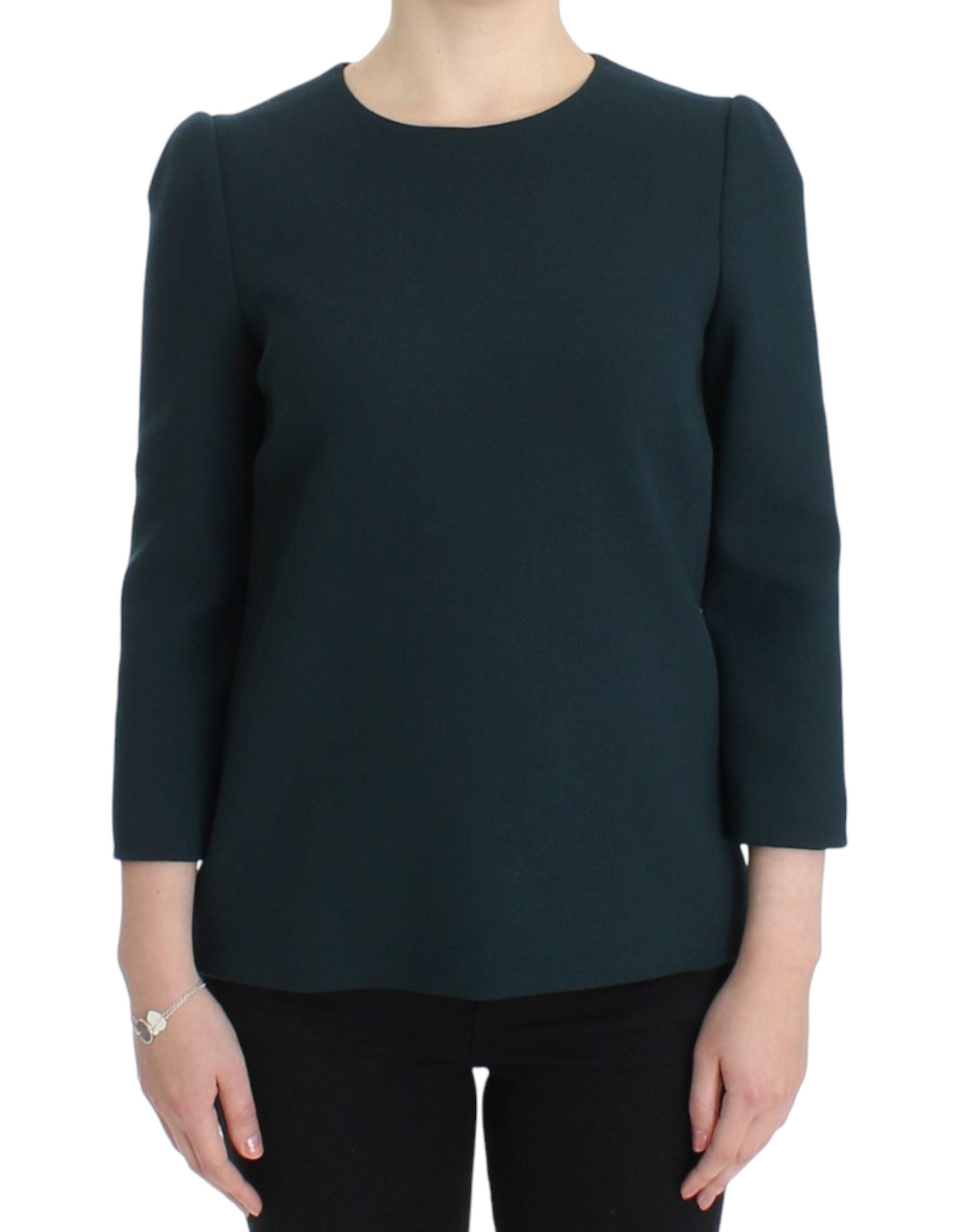 Dolce & Gabbana Green 3/4 sleeve wool blouse - PreLoved & Luxe