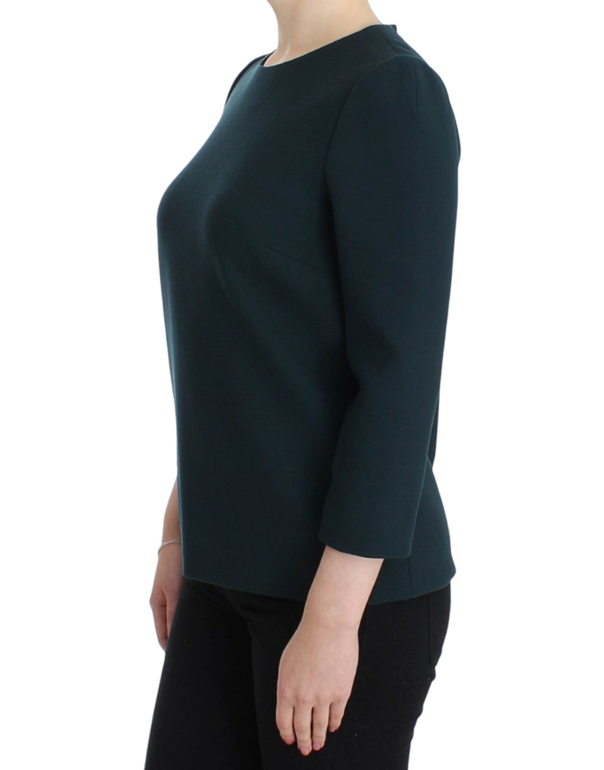 Dolce & Gabbana Green 3/4 sleeve wool blouse - PreLoved & Luxe