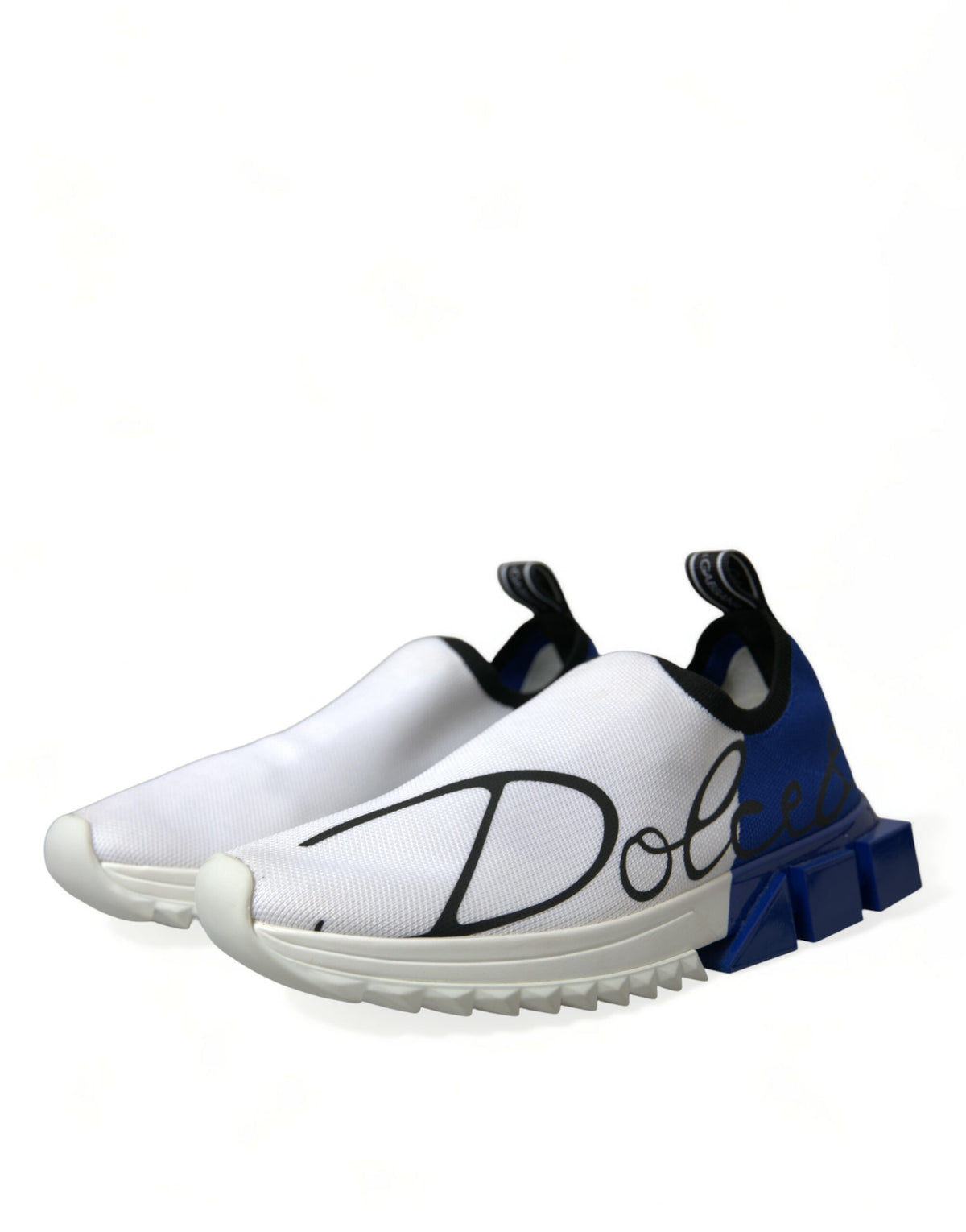 New Dolce & Gabbana White Blue Sorrento Low Top Men Casual Sneakers Shoes