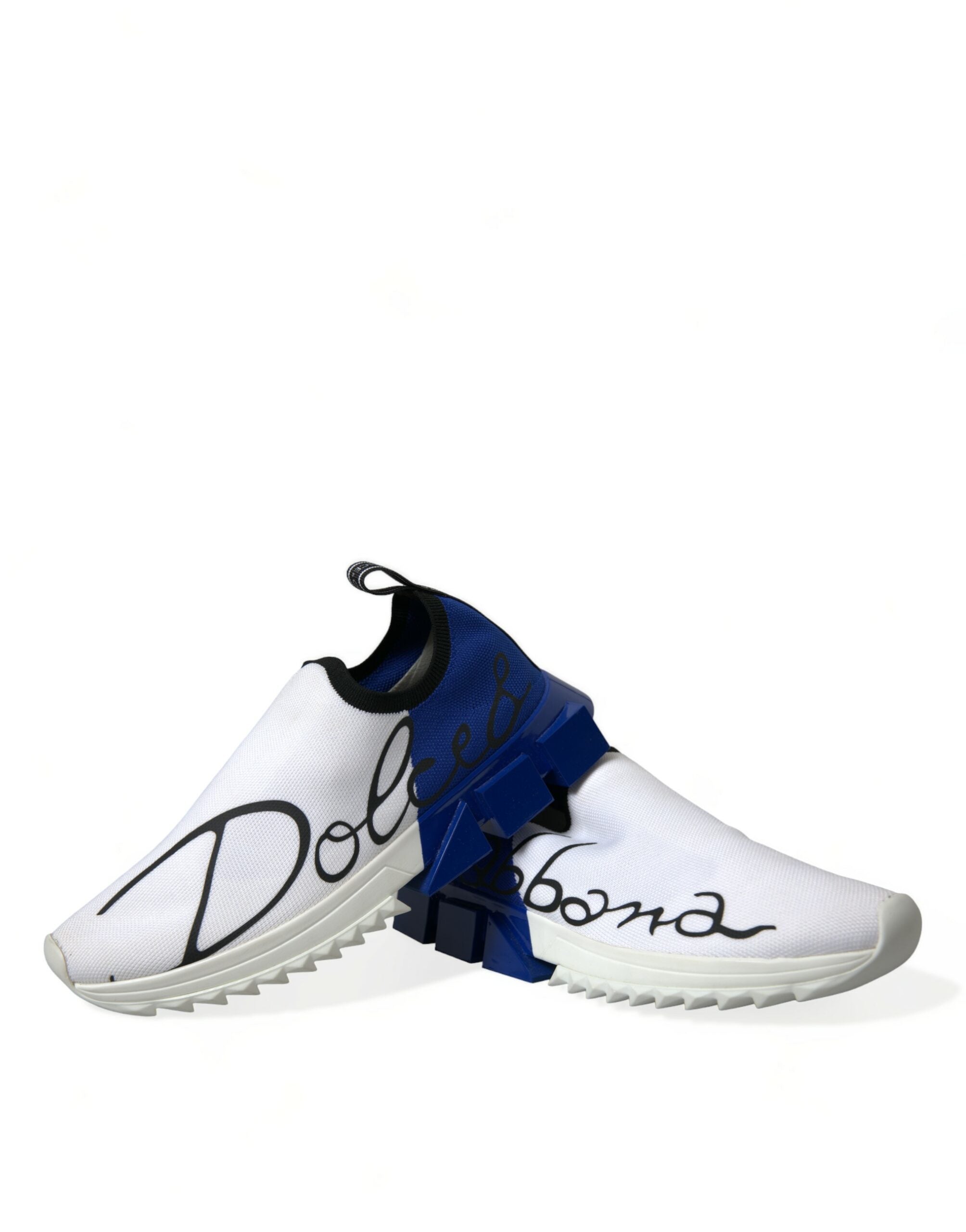 New Dolce & Gabbana White Blue Sorrento Low Top Men Casual Sneakers Shoes