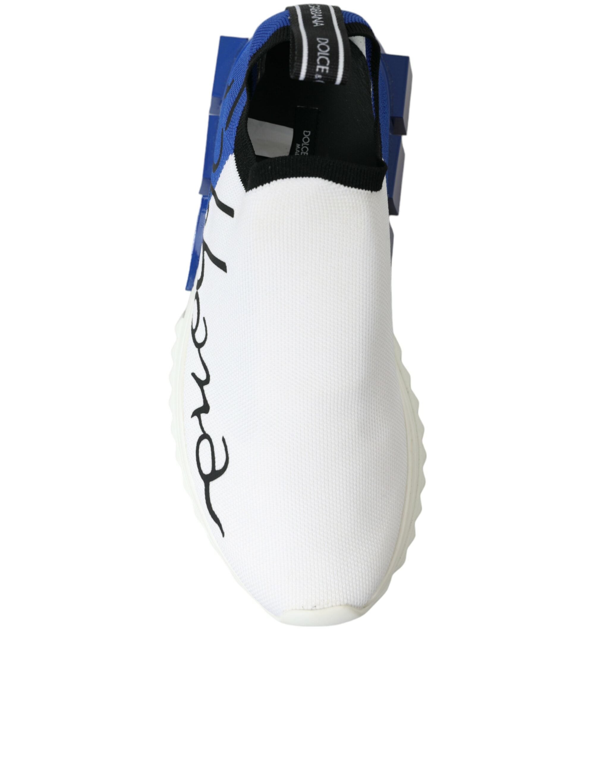 New Dolce & Gabbana White Blue Sorrento Low Top Men Casual Sneakers Shoes