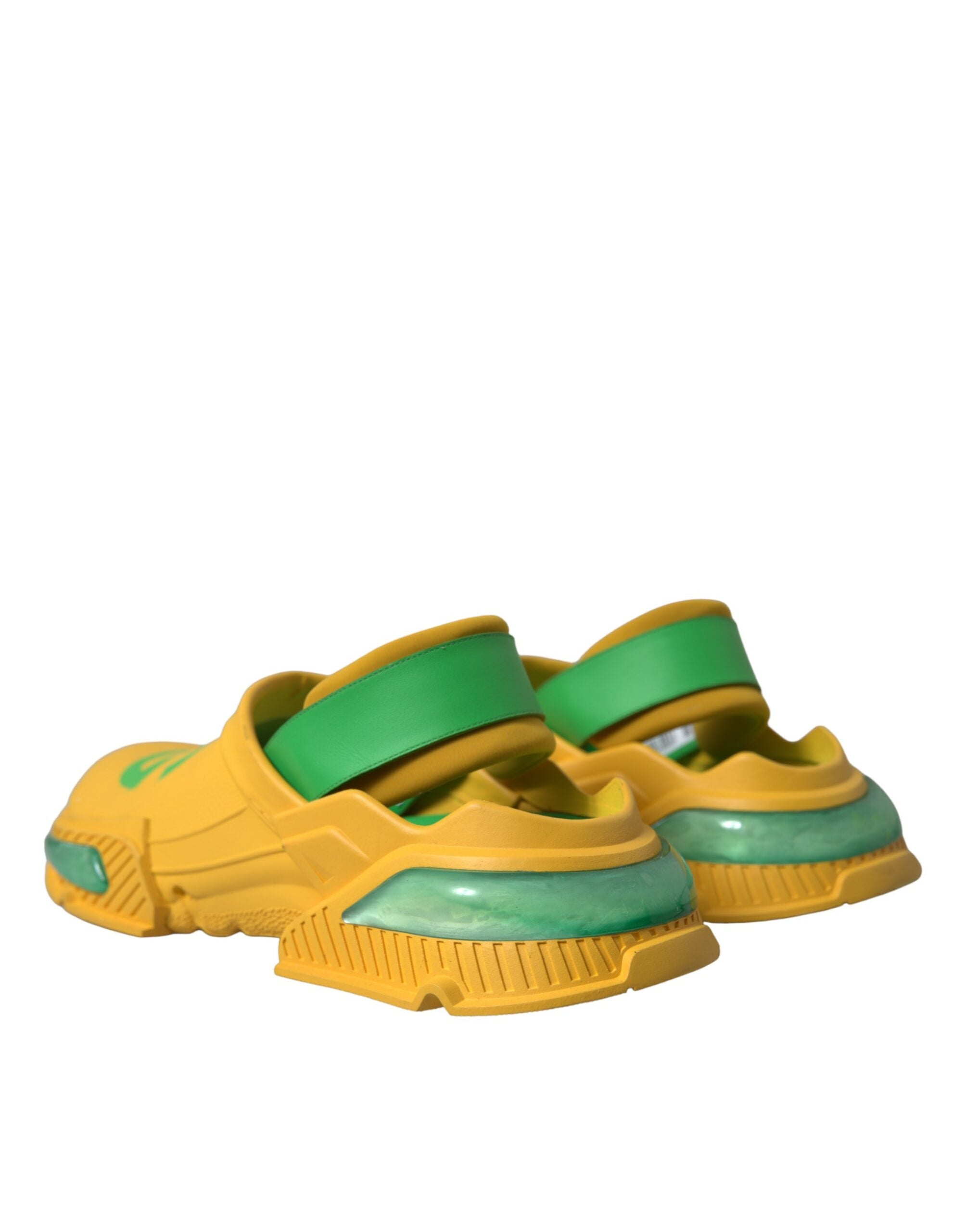 New Dolce & Gabbana Yellow Green Rubber Clogs Men Slippers Men Shoes