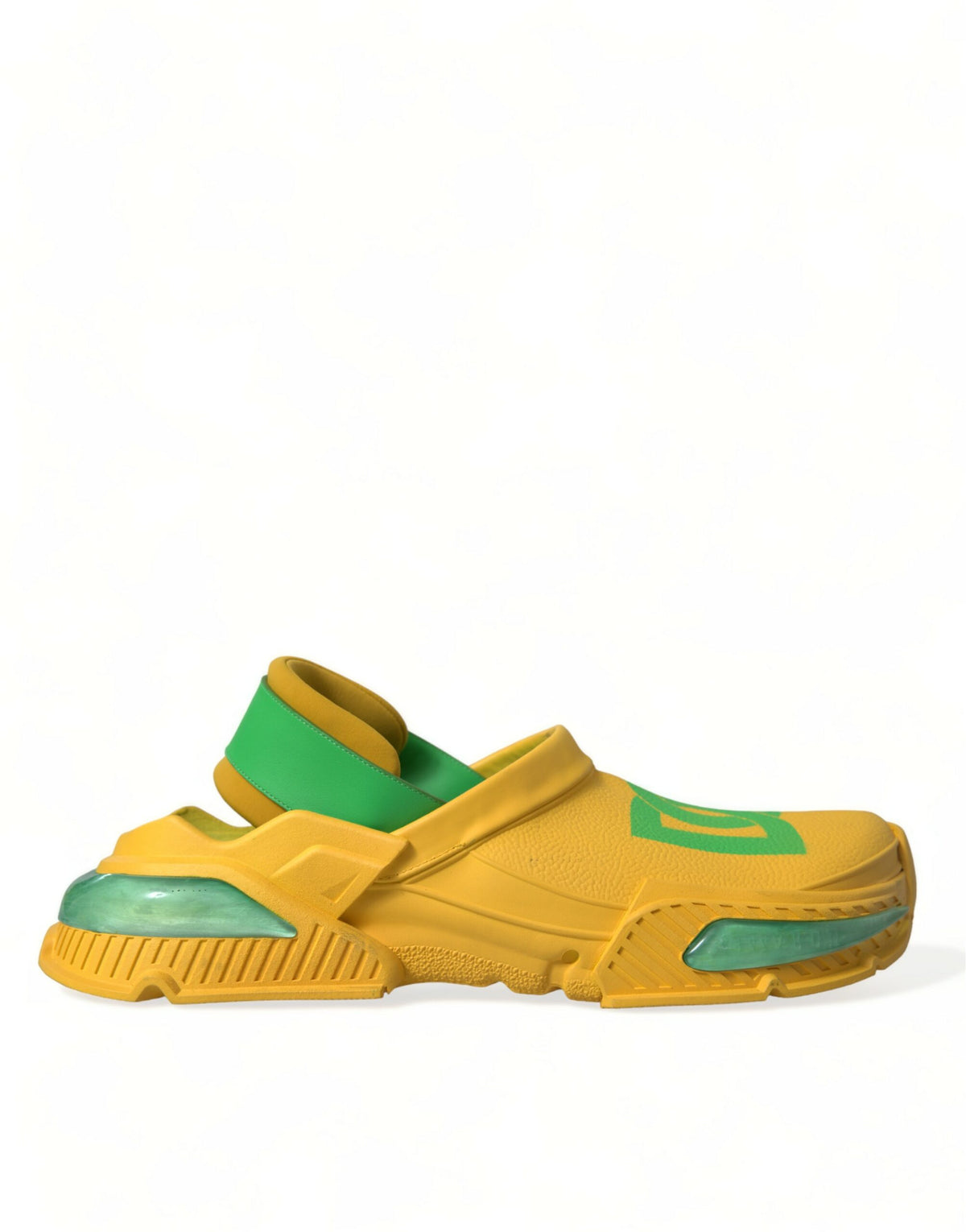 New Dolce & Gabbana Yellow Green Rubber Clogs Men Slippers Men Shoes