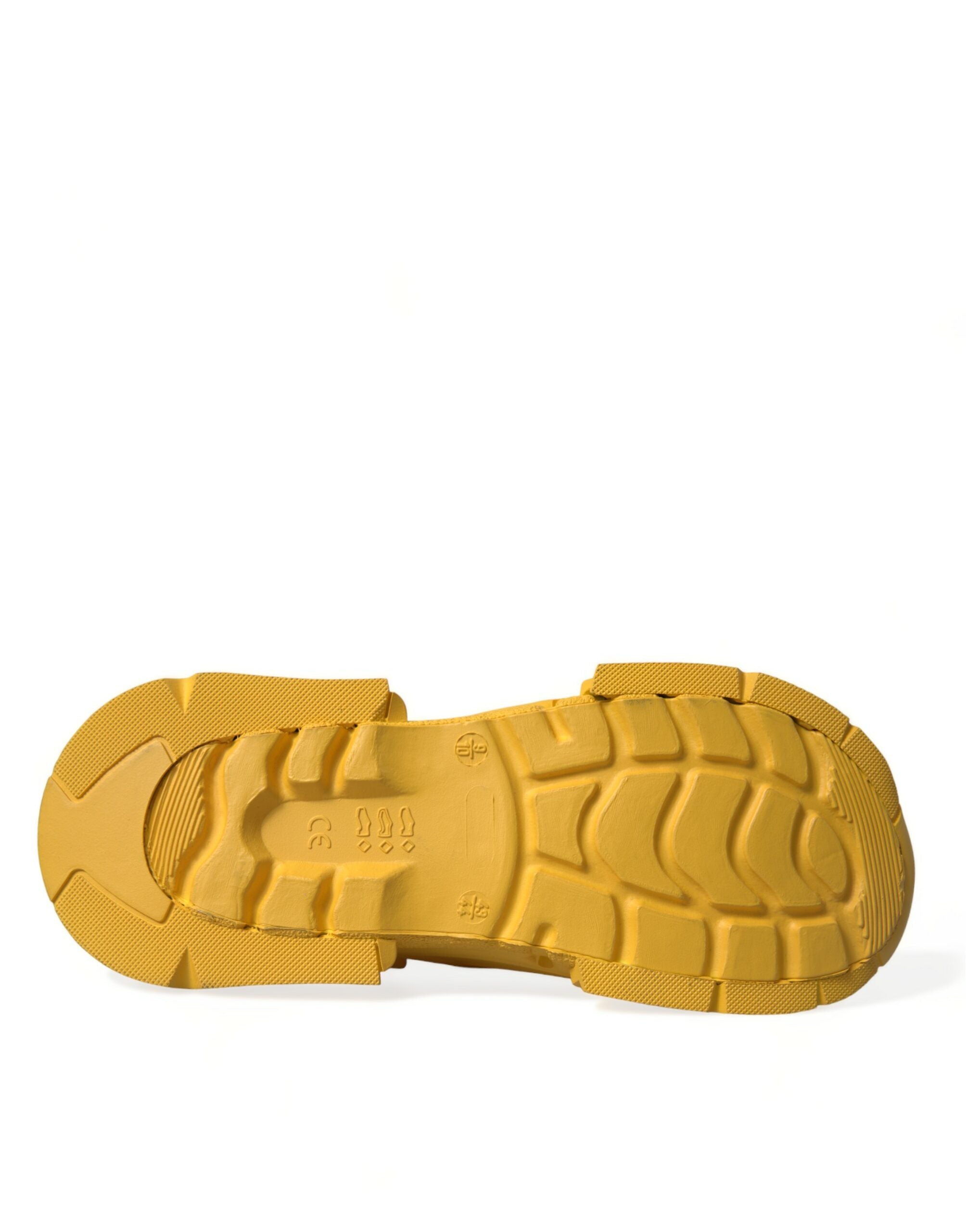 New Dolce & Gabbana Yellow Green Rubber Clogs Men Slippers Men Shoes