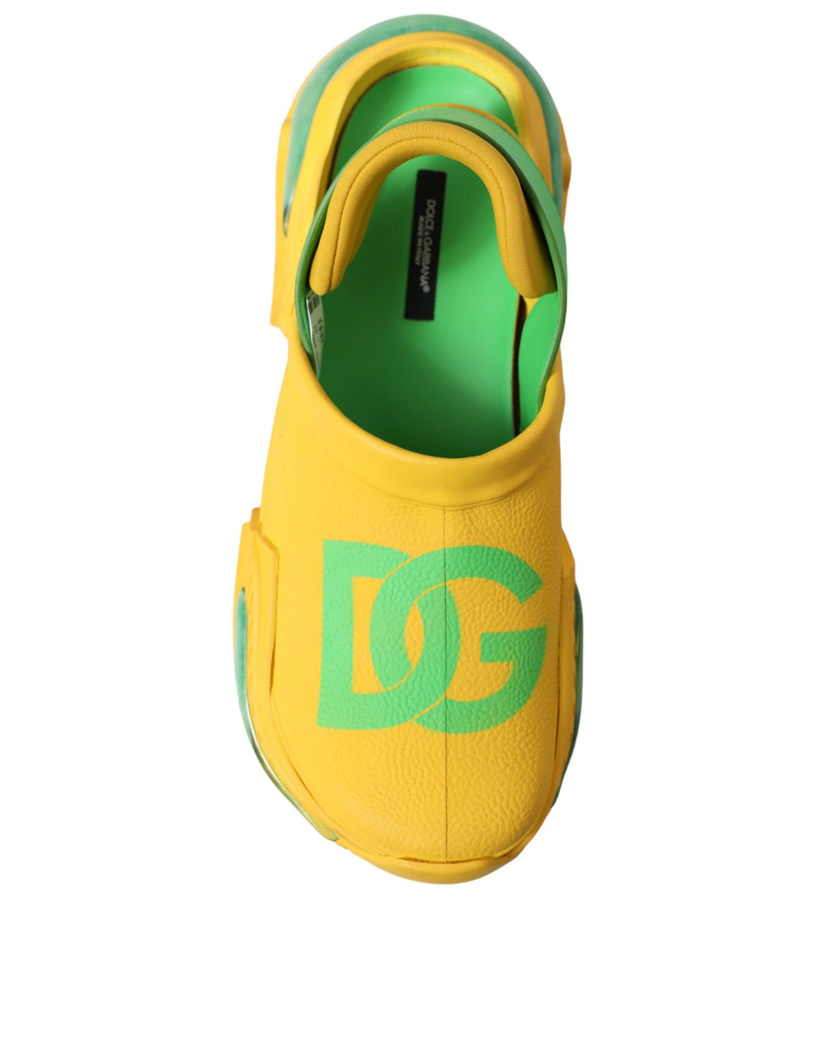 New Dolce & Gabbana Yellow Green Rubber Clogs Men Slippers Men Shoes