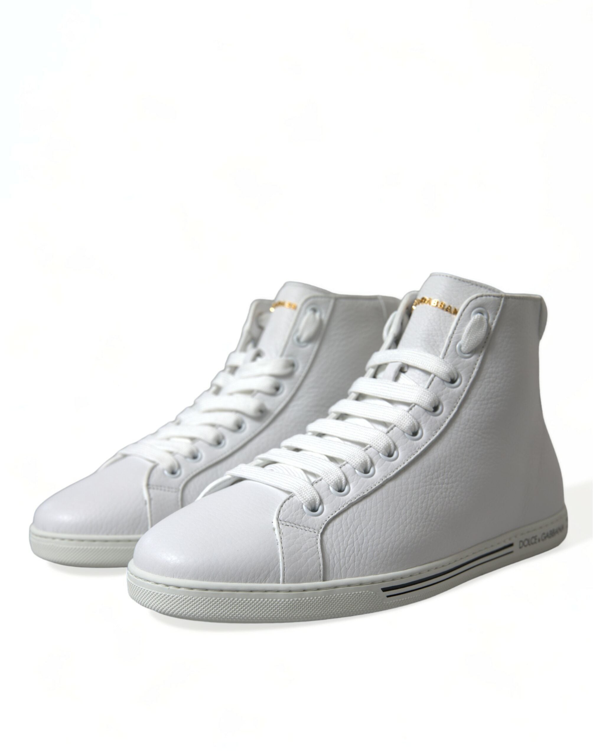 New Dolce & Gabbana White Saint Tropez High Top Men Sneakers Shoes