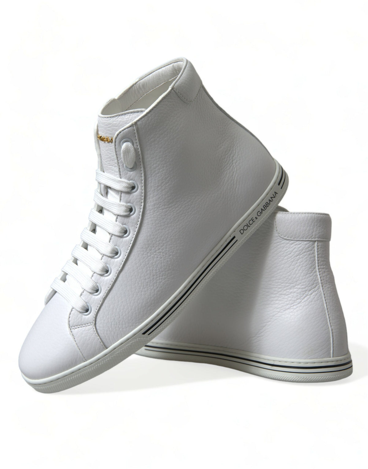 New Dolce & Gabbana White Saint Tropez High Top Men Sneakers Shoes