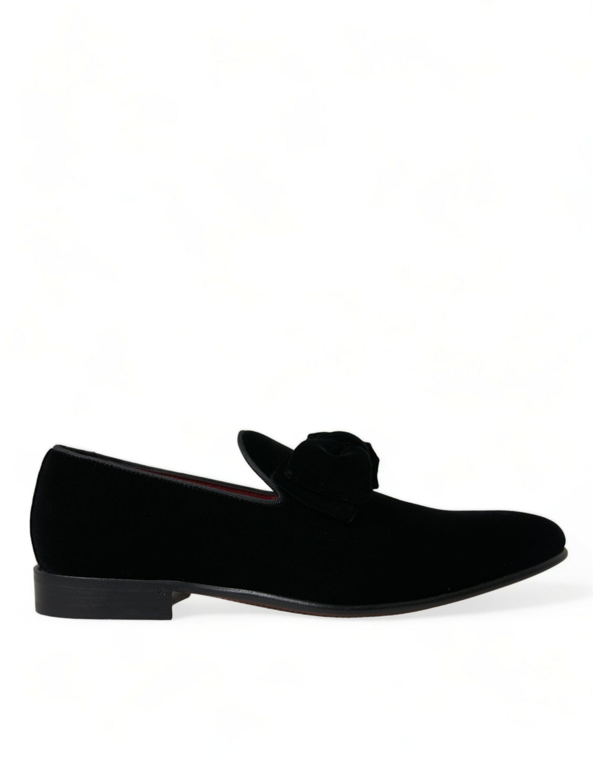 New Dolce & Gabbana Black Velvet Loafers Formal Dress Shoes