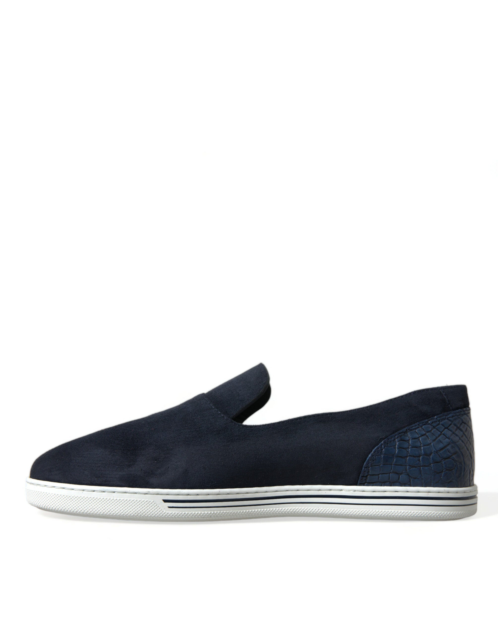 Dolce & Gabbana Blue Suede Caiman Loafers