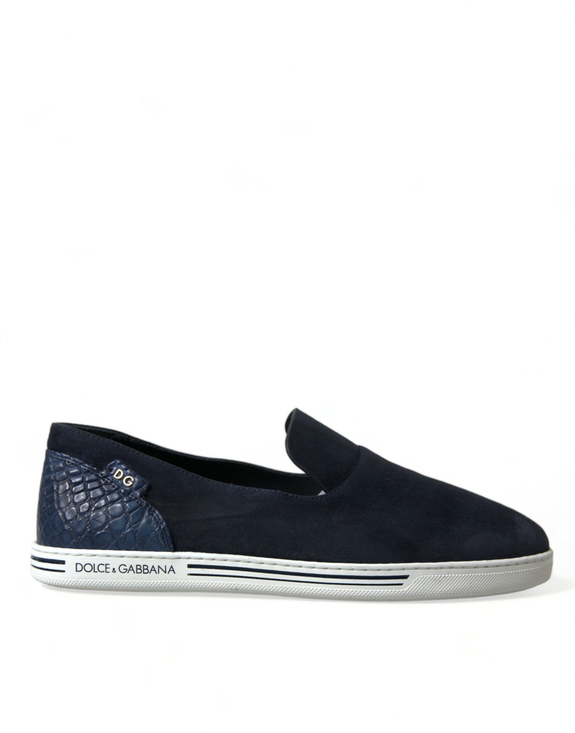 Dolce & Gabbana Blue Suede Caiman Loafers