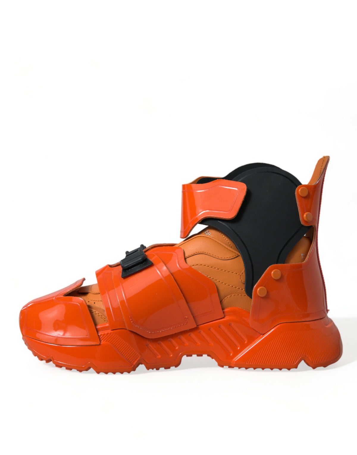 New Dolce & Gabbana Orange Multi Panel Chunky High Top Sneakers Shoes