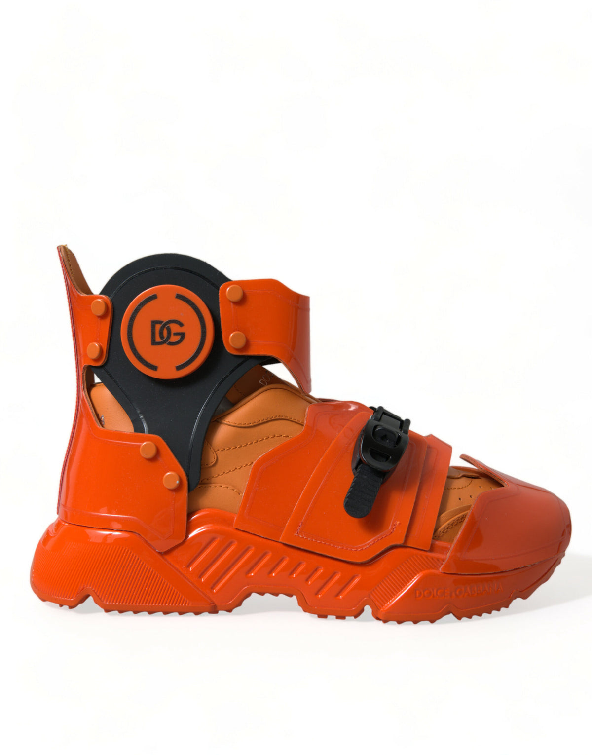 New Dolce & Gabbana Orange Multi Panel Chunky High Top Sneakers Shoes