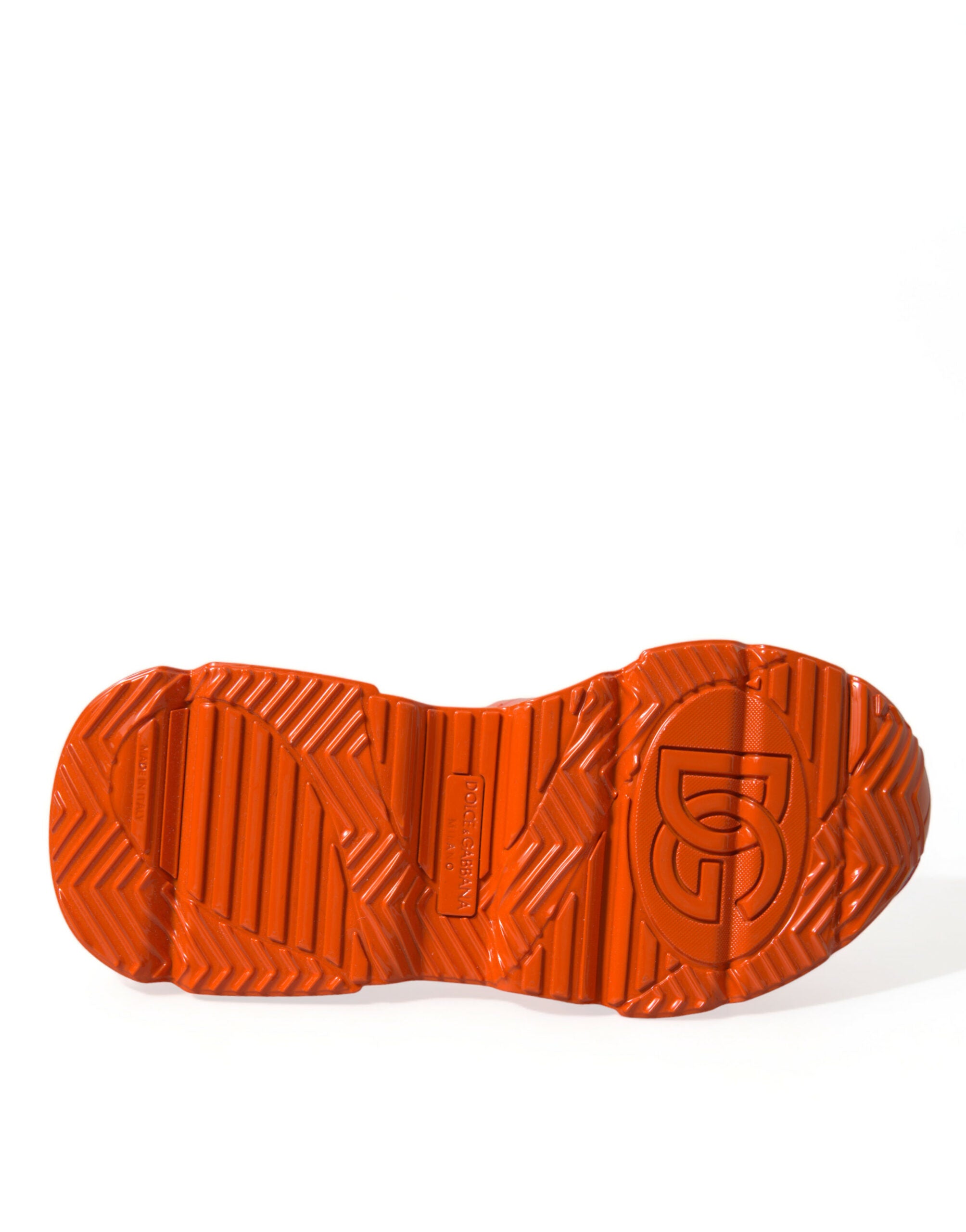 New Dolce & Gabbana Orange Multi Panel Chunky High Top Sneakers Shoes