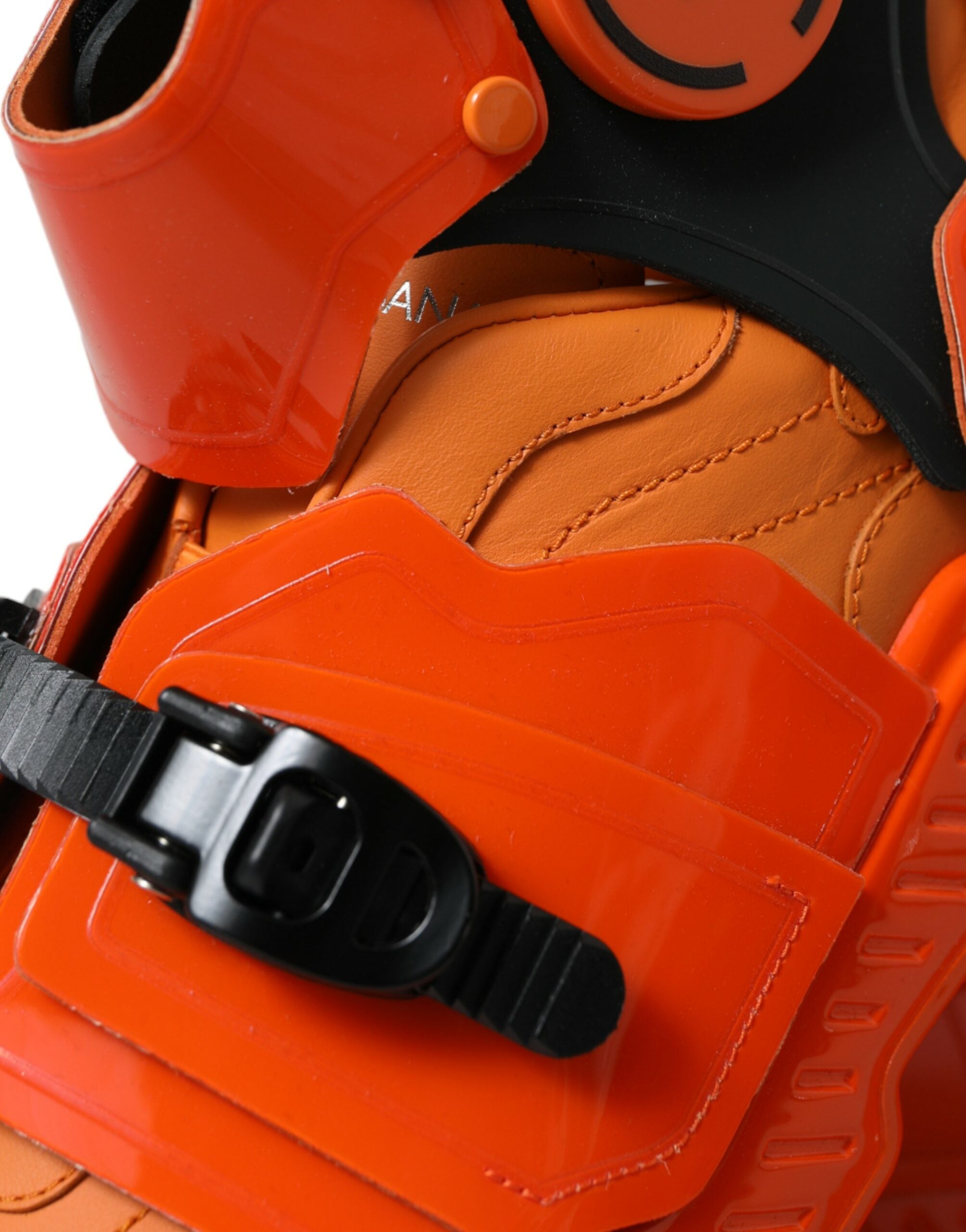 New Dolce & Gabbana Orange Multi Panel Chunky High Top Sneakers Shoes
