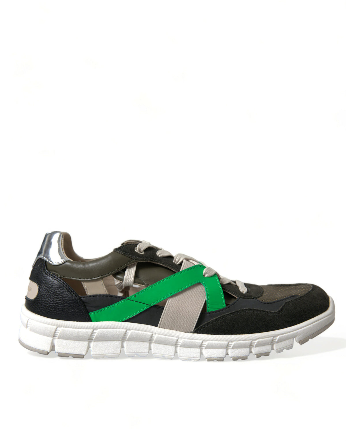 New Dolce & Gabbana Multicolor Leather Suede Low Top Sneakers Shoes