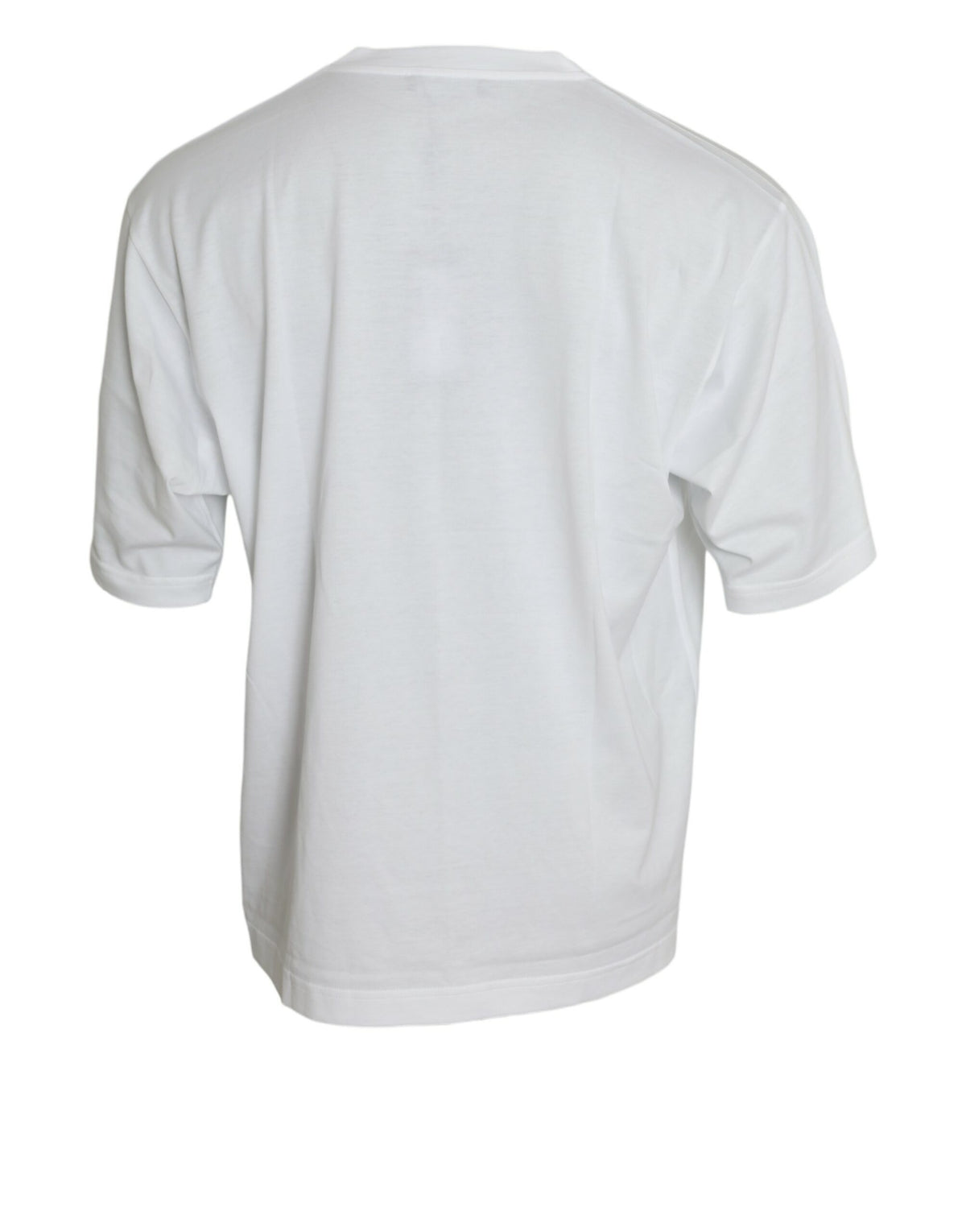 New Dolce & Gabbana White Cotton Short Sleeves Crewneck T-shirt