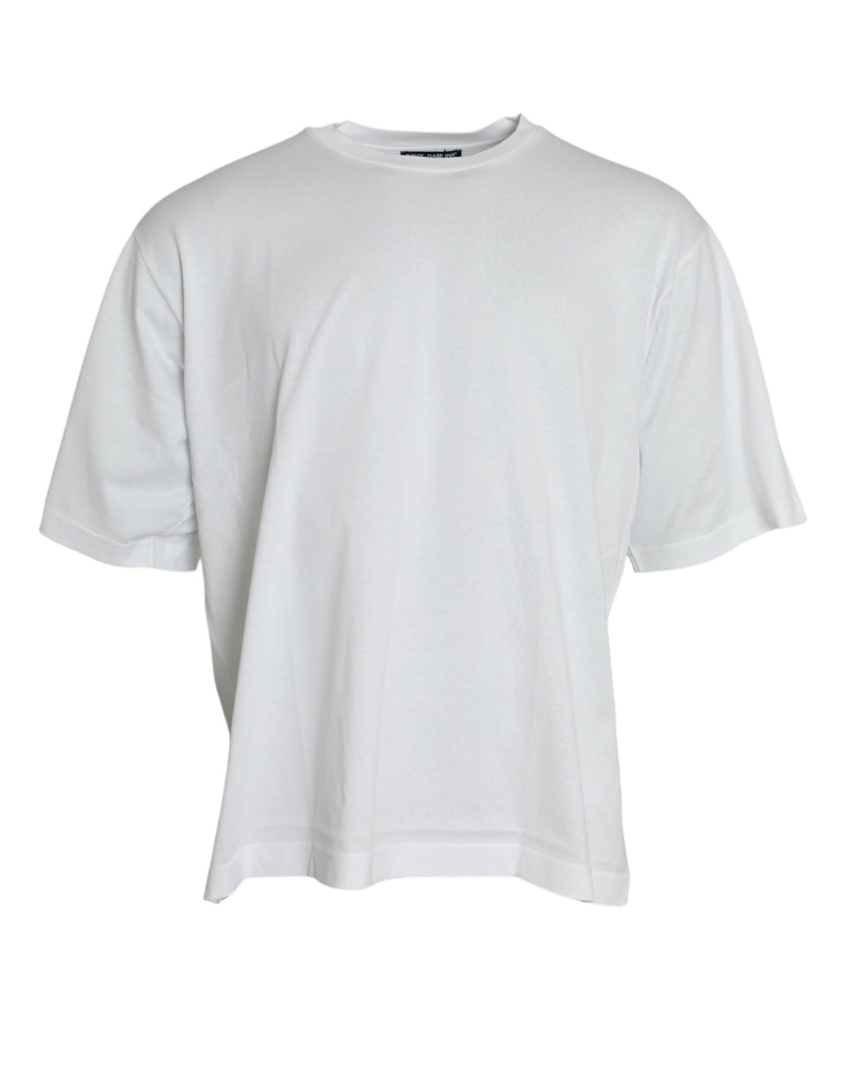 New Dolce & Gabbana White Cotton Short Sleeves Crewneck T-shirt