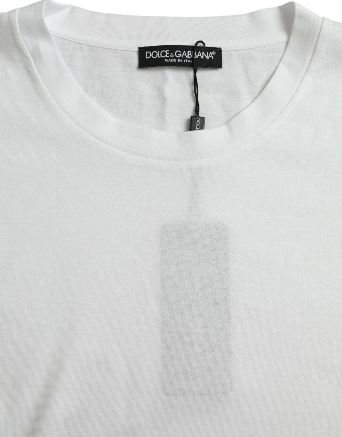 New Dolce & Gabbana White Cotton Short Sleeves Crewneck T-shirt